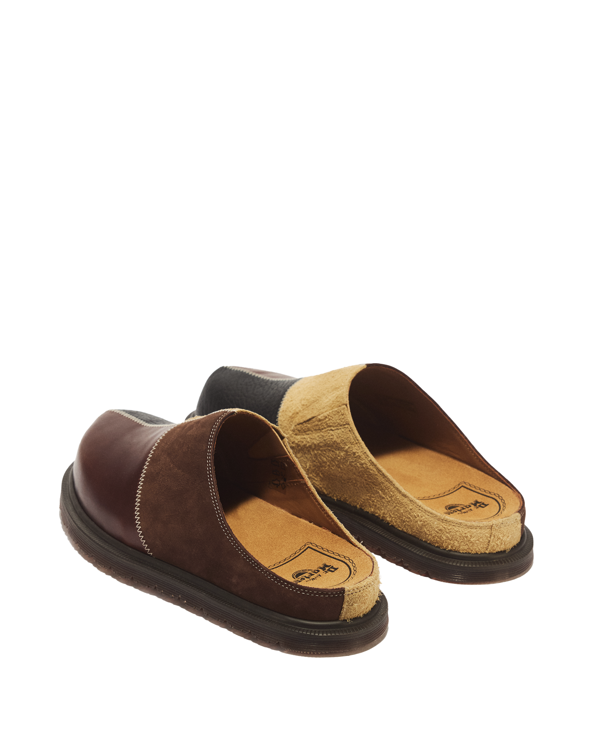 San Patchwork Leather & Nubuck Mules