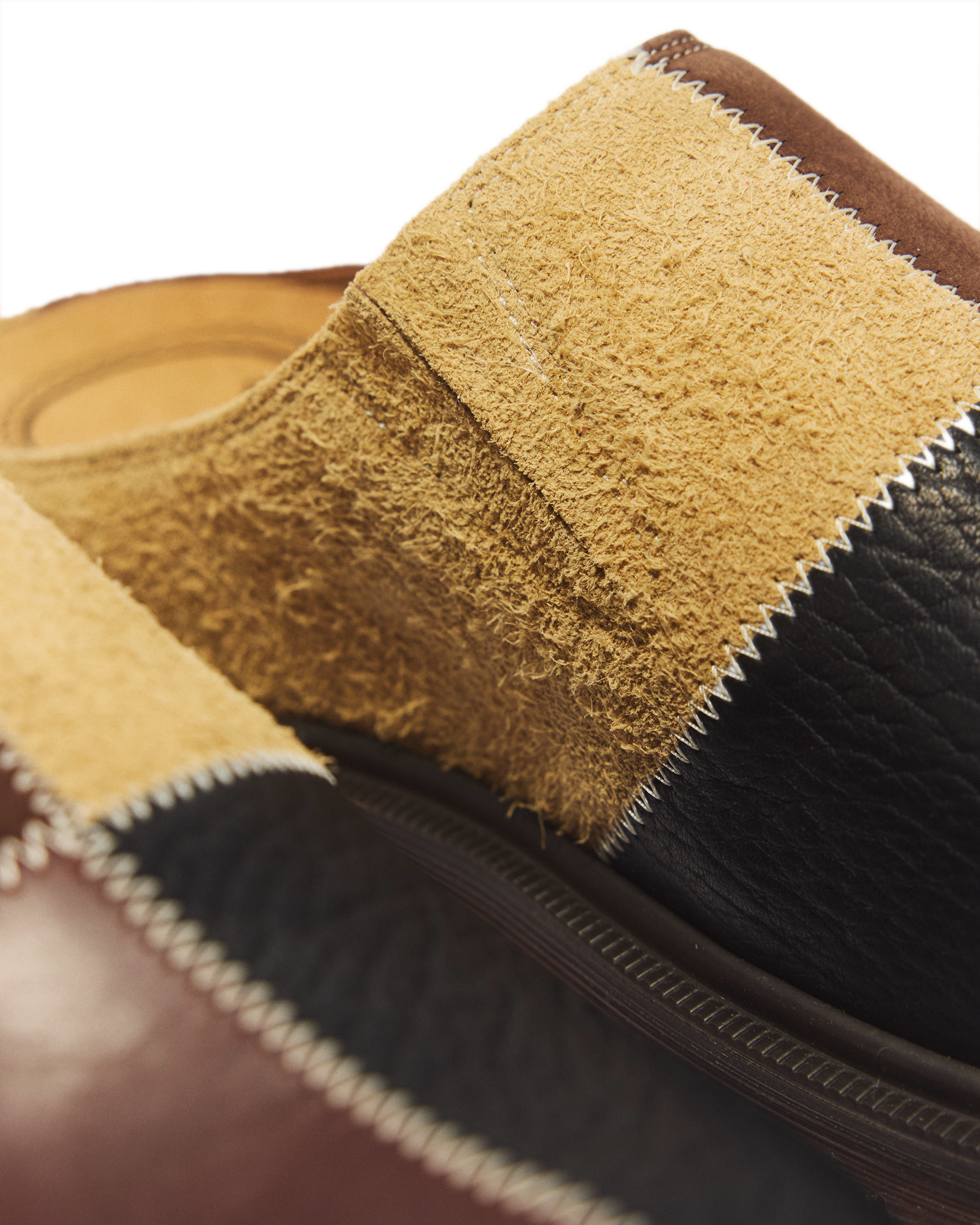 San Patchwork Leather & Nubuck Mules