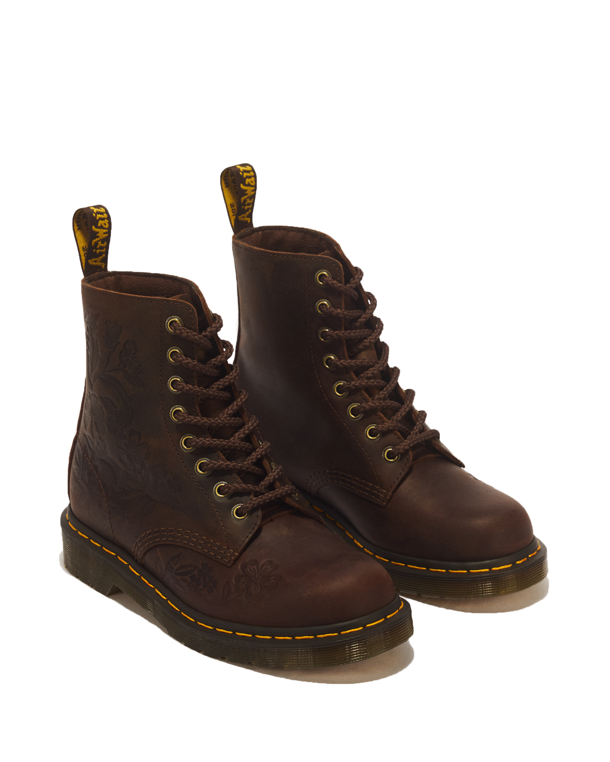 1460 Pascal Deboss Floral 8 Eye Crazy Horse Leather Boots
