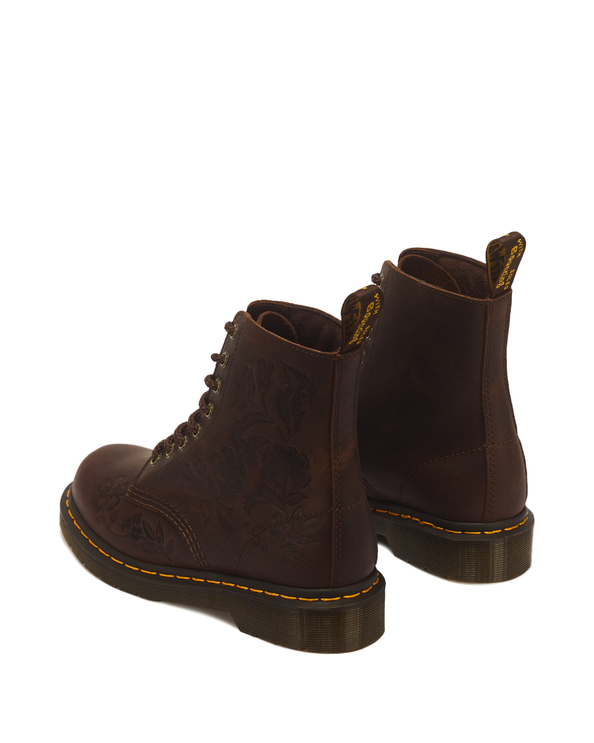 1460 Pascal Deboss Floral 8 Eye Crazy Horse Leather Boots