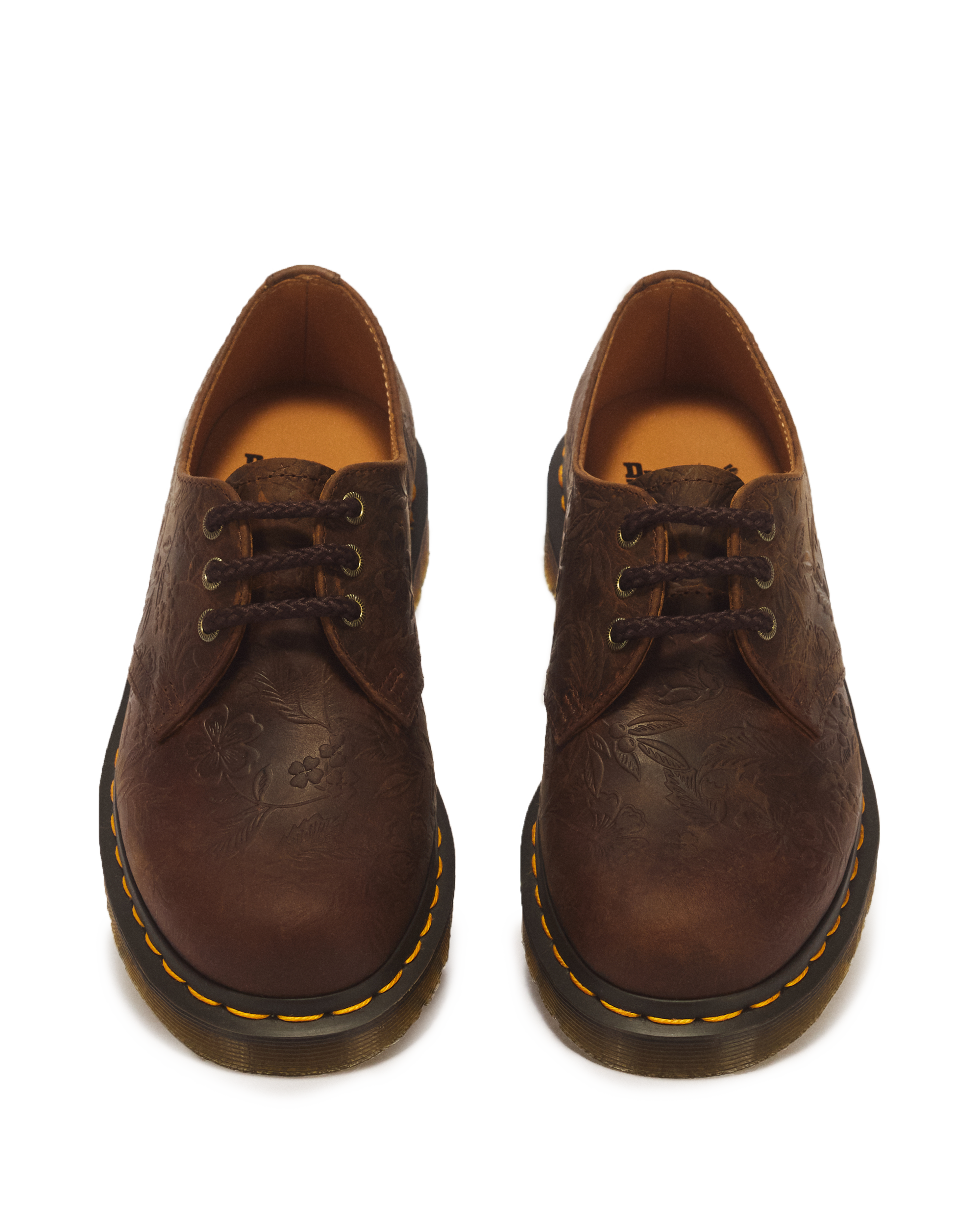1461 Floral Emboss 3 Eye Crazy Horse Leather Lace Up Shoes