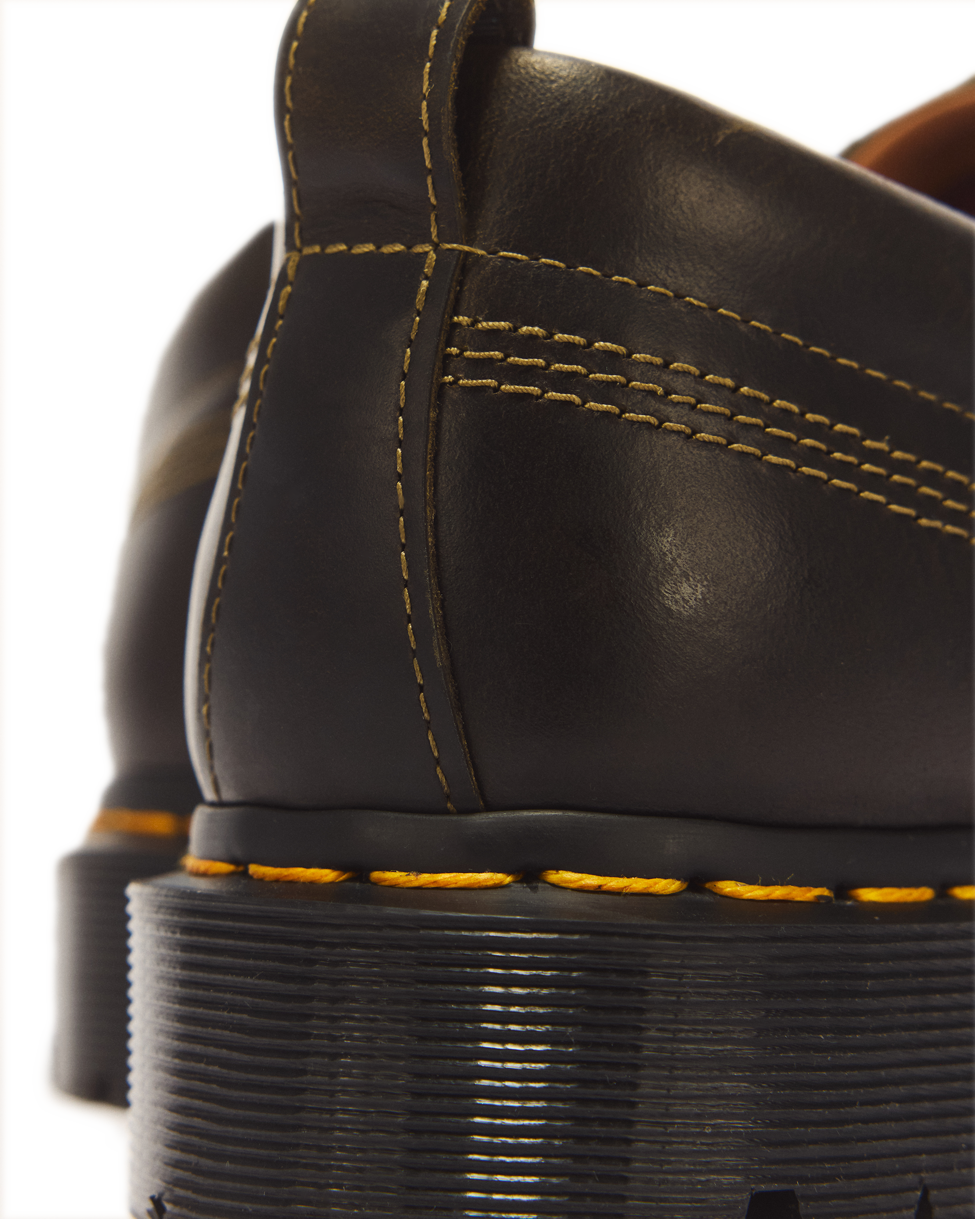 Lowell 4 Eye Mayhem Leather Moc Toe Shoes in DMS OLIVE | Dr. Martens™