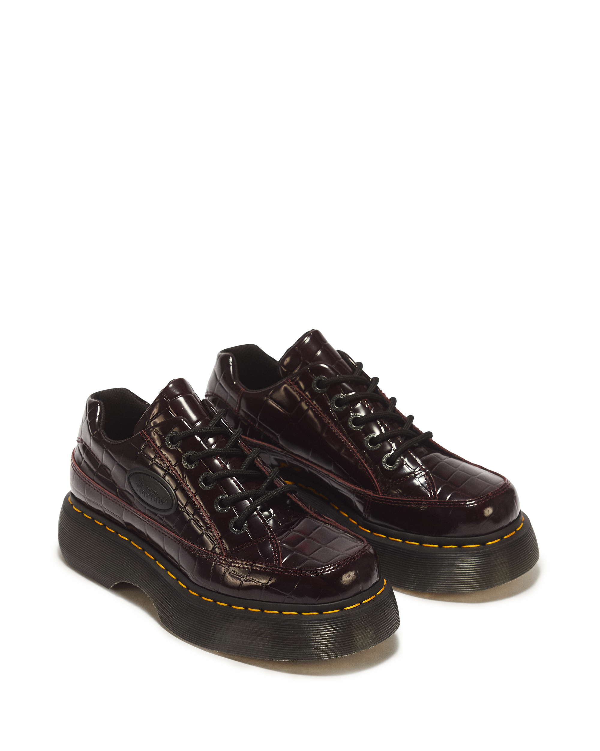 Buzz 5 Eye Croc Emboss Leather Shoes