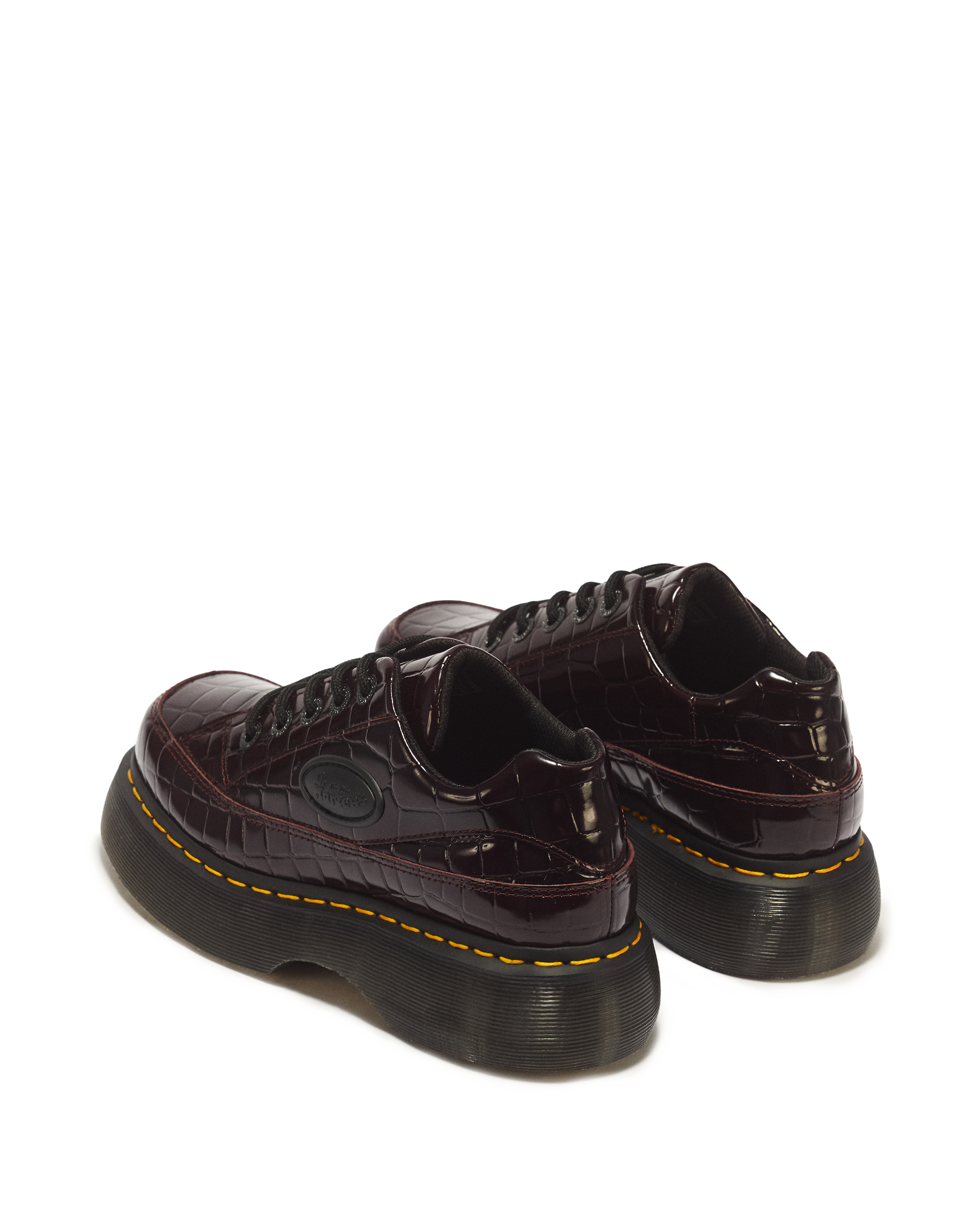 Buzz 5 Eye Croc Emboss Leather Shoes in OXBLOOD | Dr. Martens™