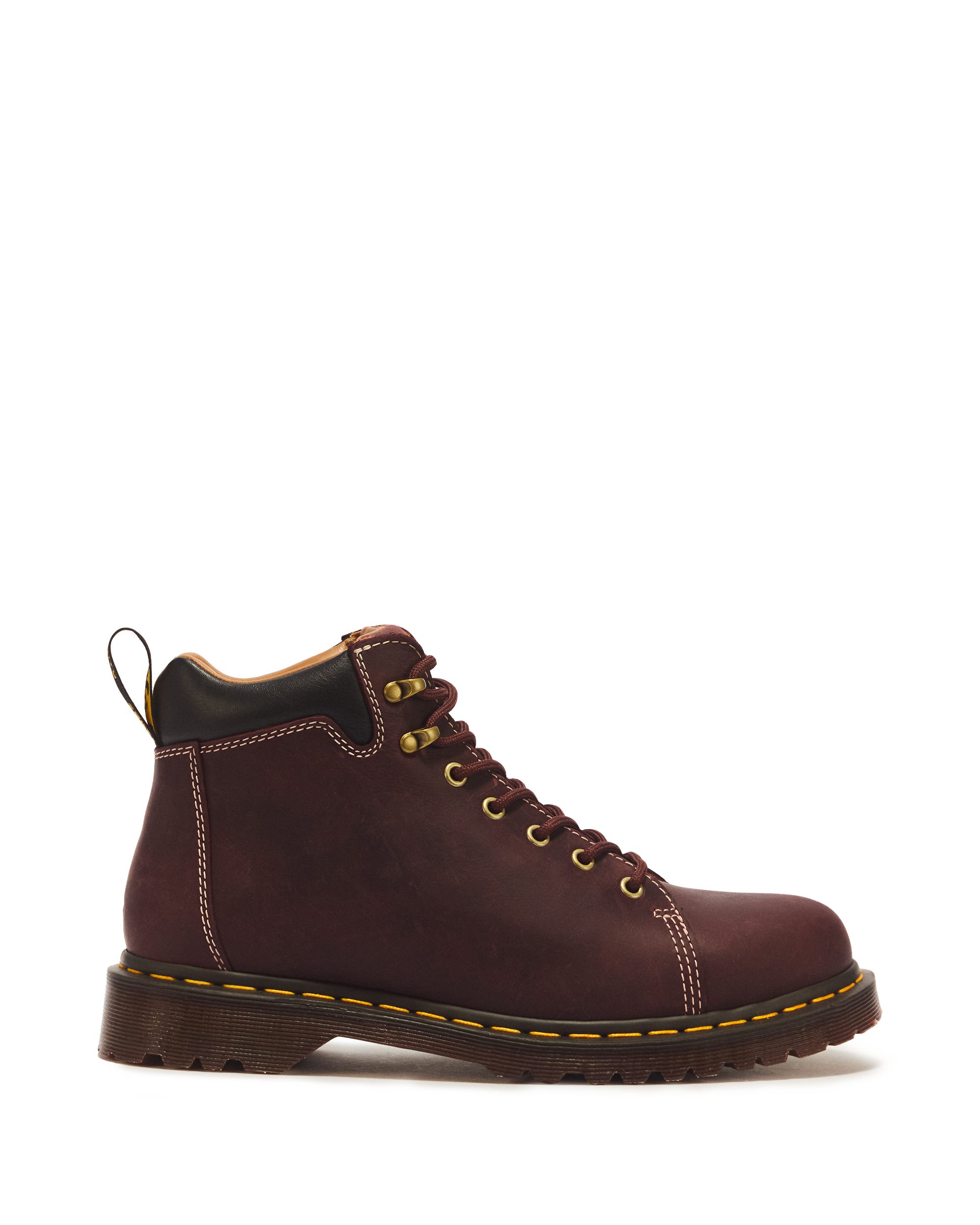 939 Hiker 7 Tie Leather Ankle Boots in SPICED BROWN+BLACK | Dr