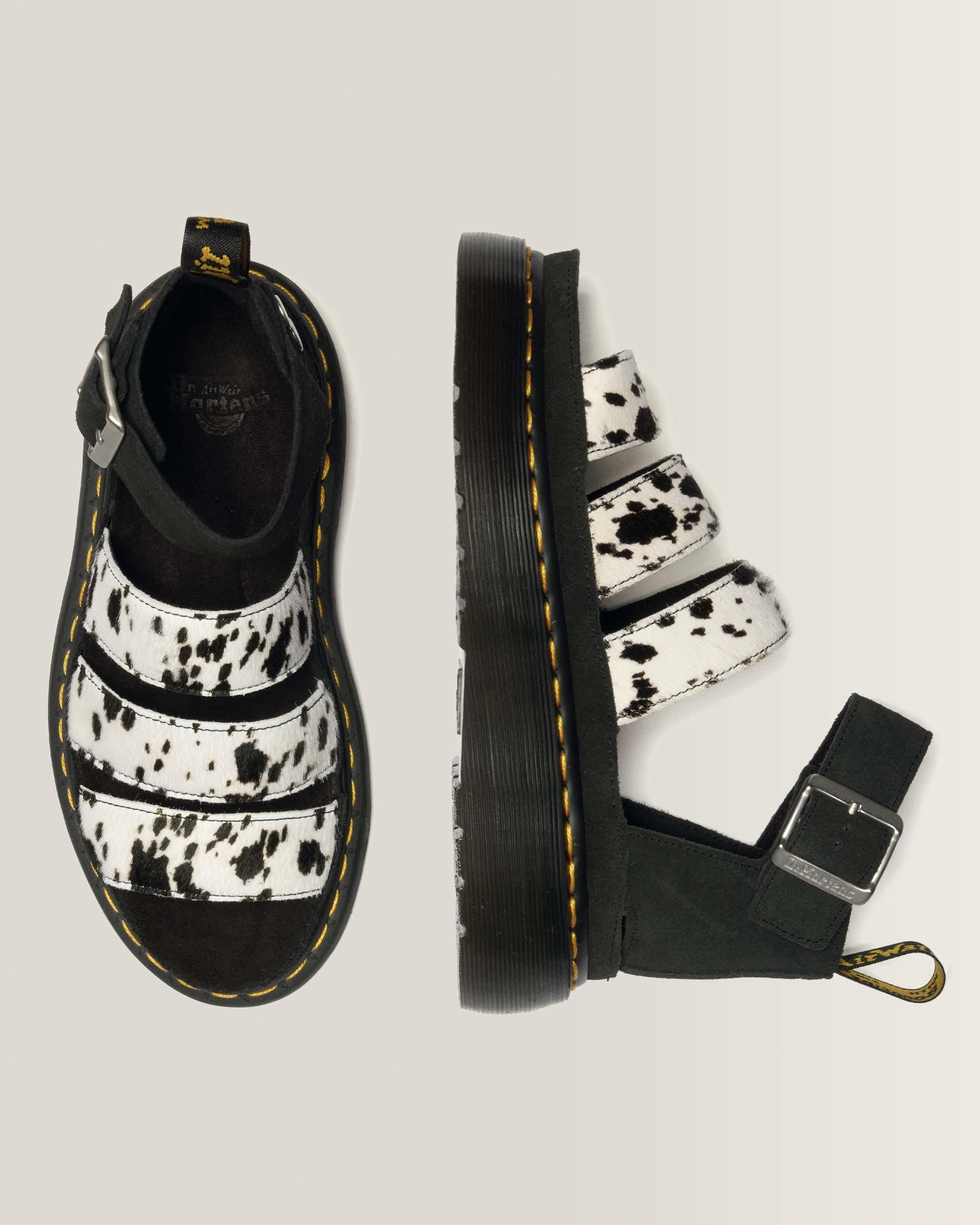 Clarissa Hair-On Leren Quad Sandalen met Riem