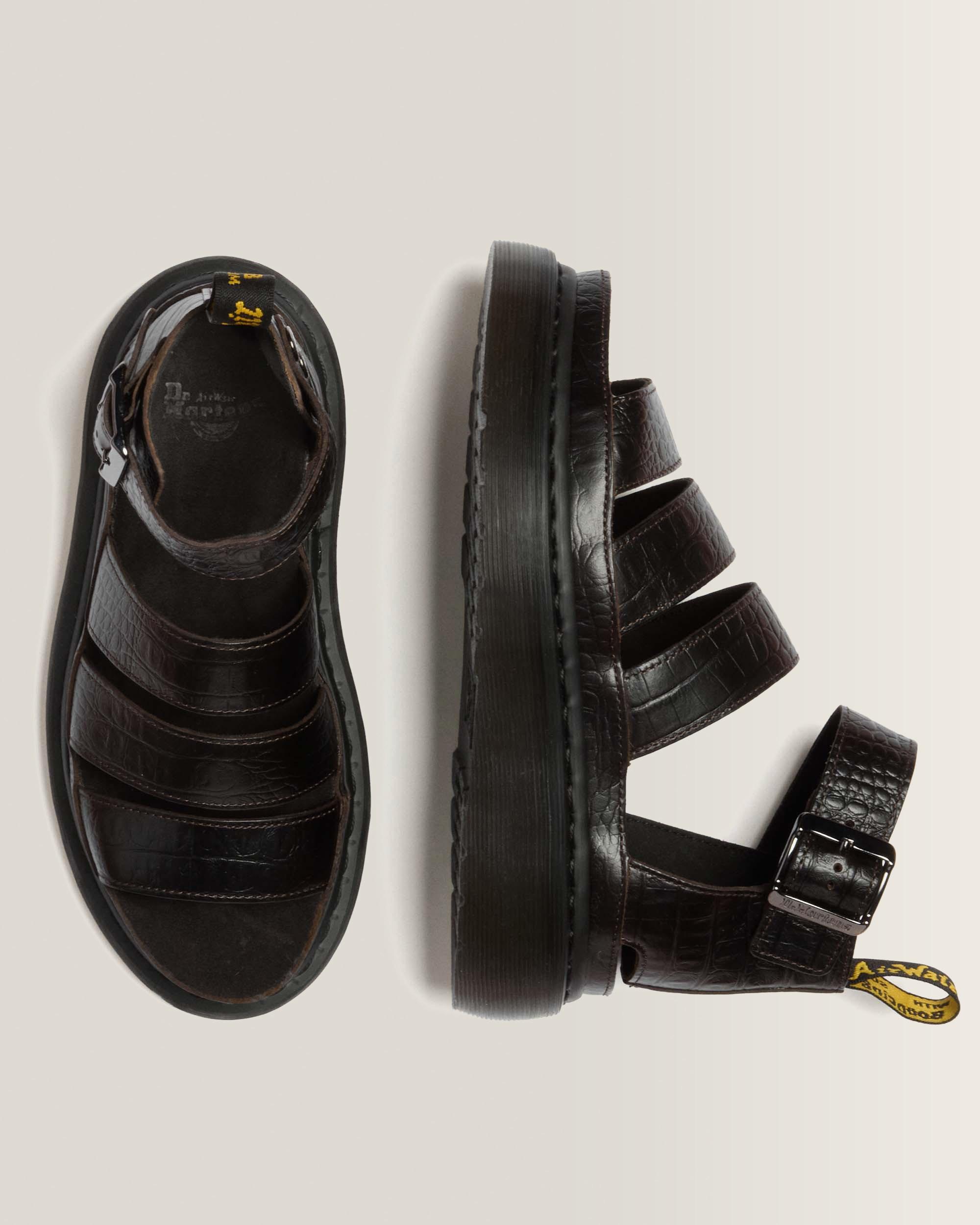 Sandales Clarissa Quad en cuir effet croco à brides