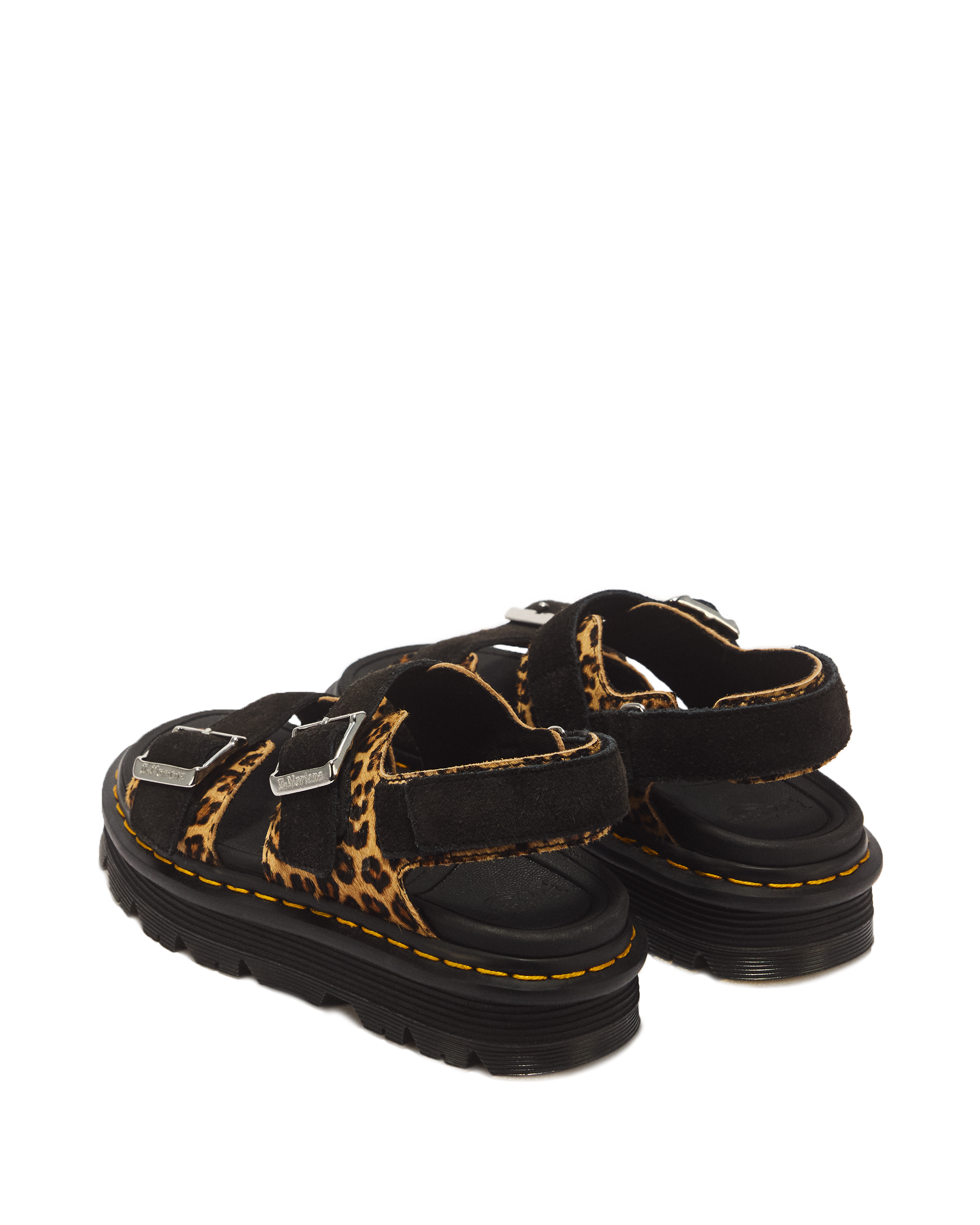 Zebzag Leopard Hair On Leather Sandals in LIGHT TAN+BLACK | Dr