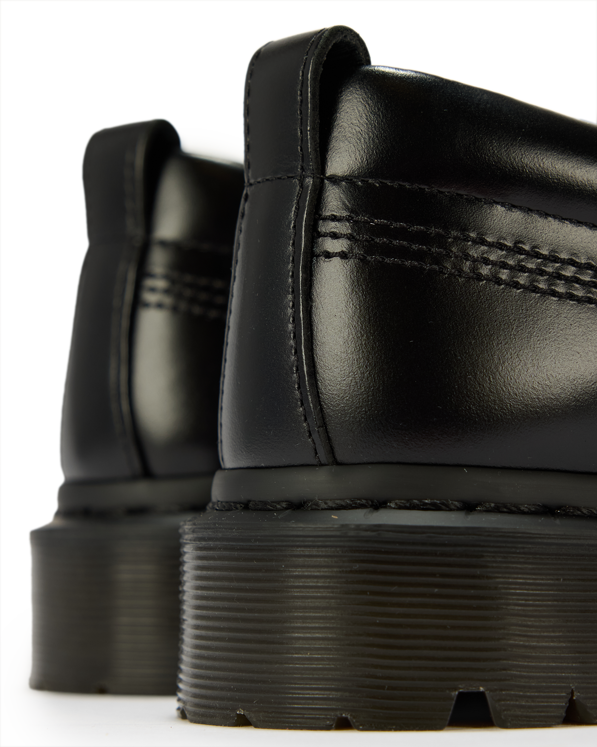 Lowell Stud Analine Leather Moc Toe Shoes in BLACK | Dr. Martens™