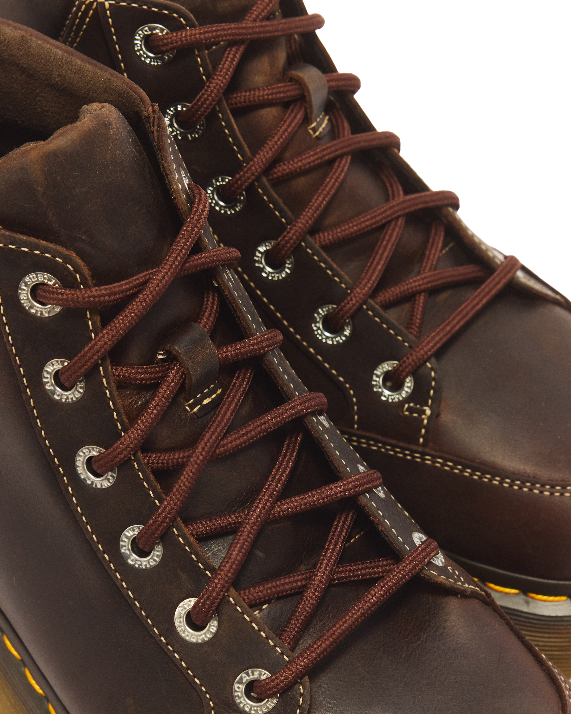 Buzz 6 Eye Crazy Horse Leather Lace Up Boots in DARK BROWN | Dr