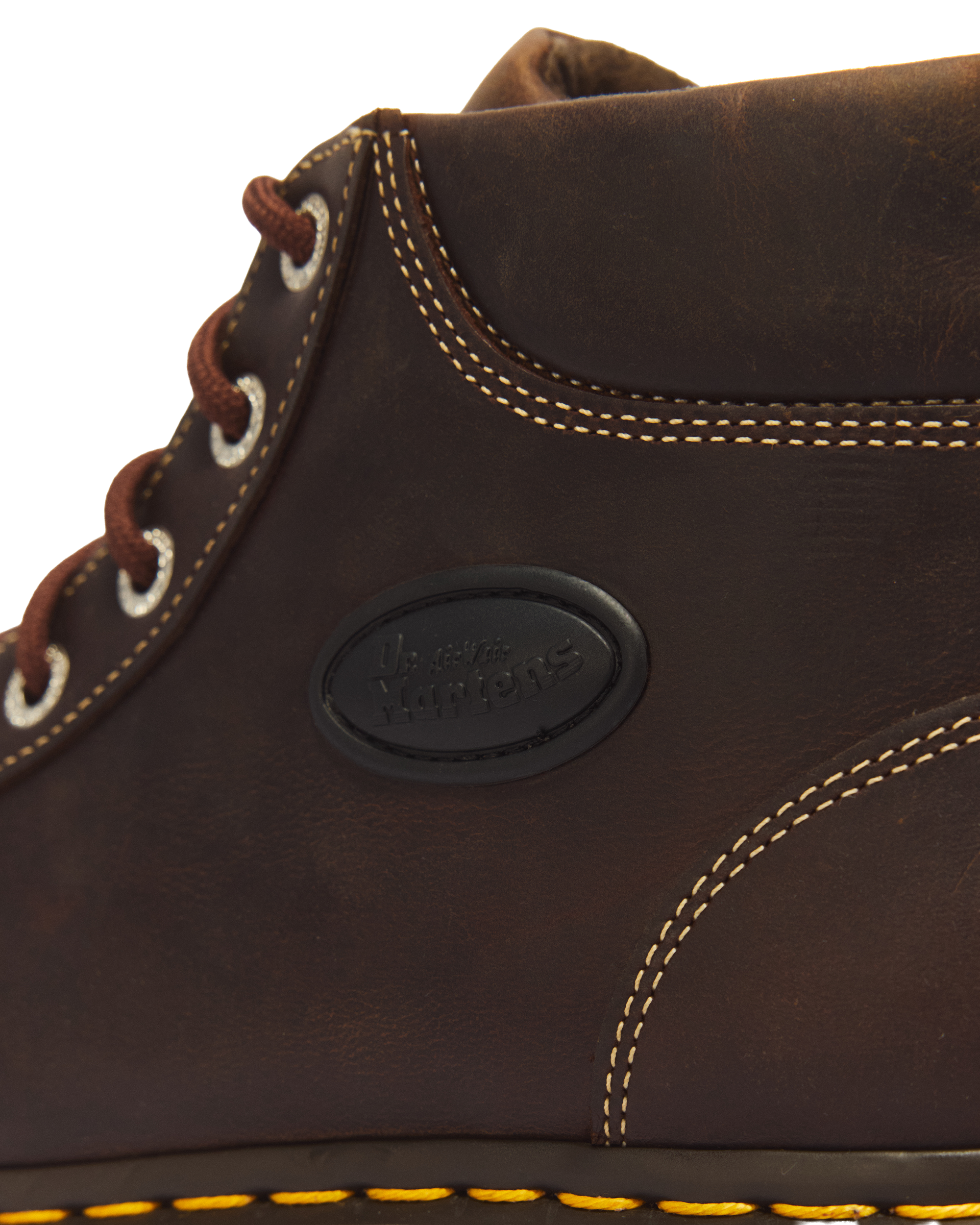 Buzz 6 Eye Crazy Horse Leather Lace Up Boots in DARK BROWN | Dr