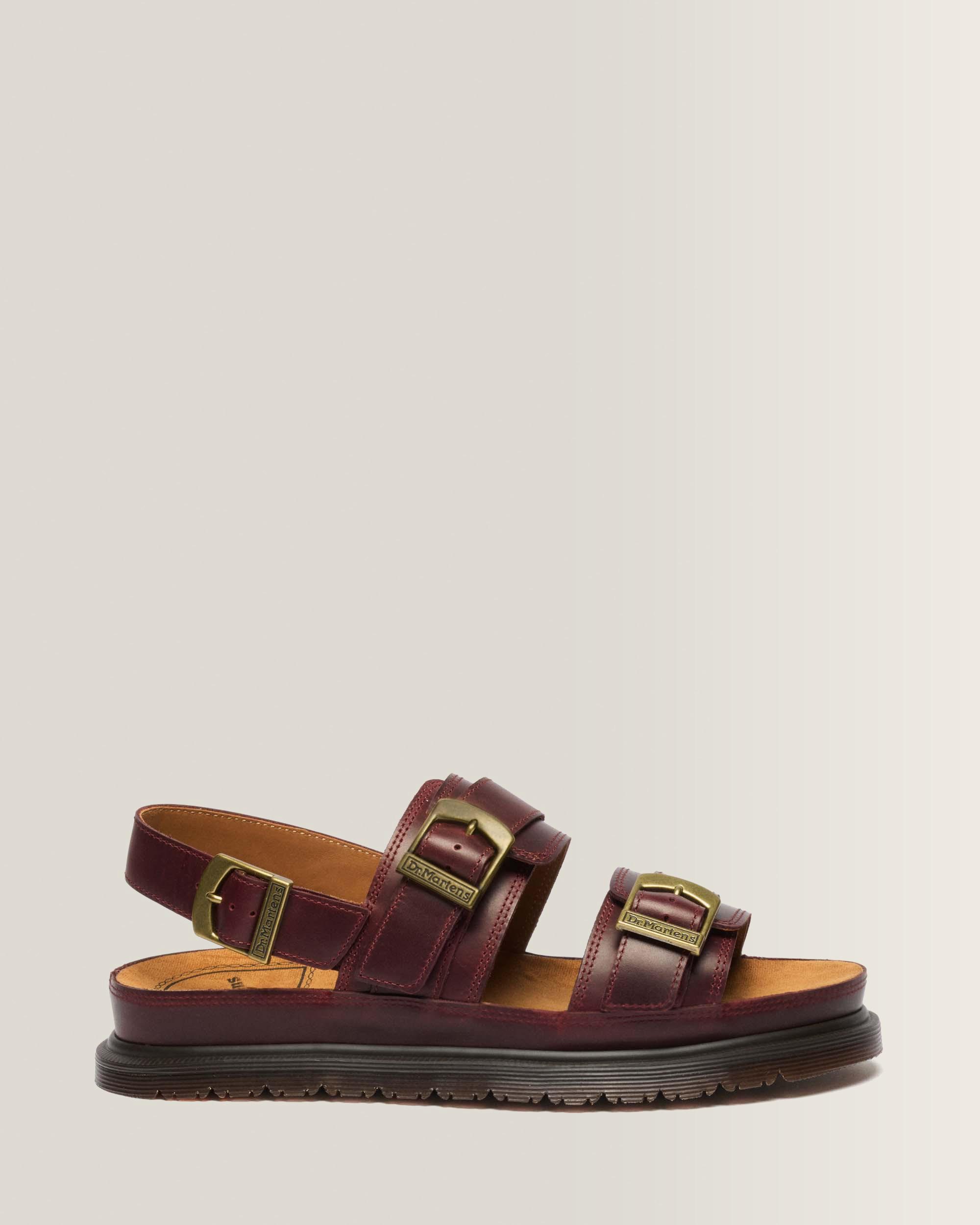 San Two Strap Leather Sandals