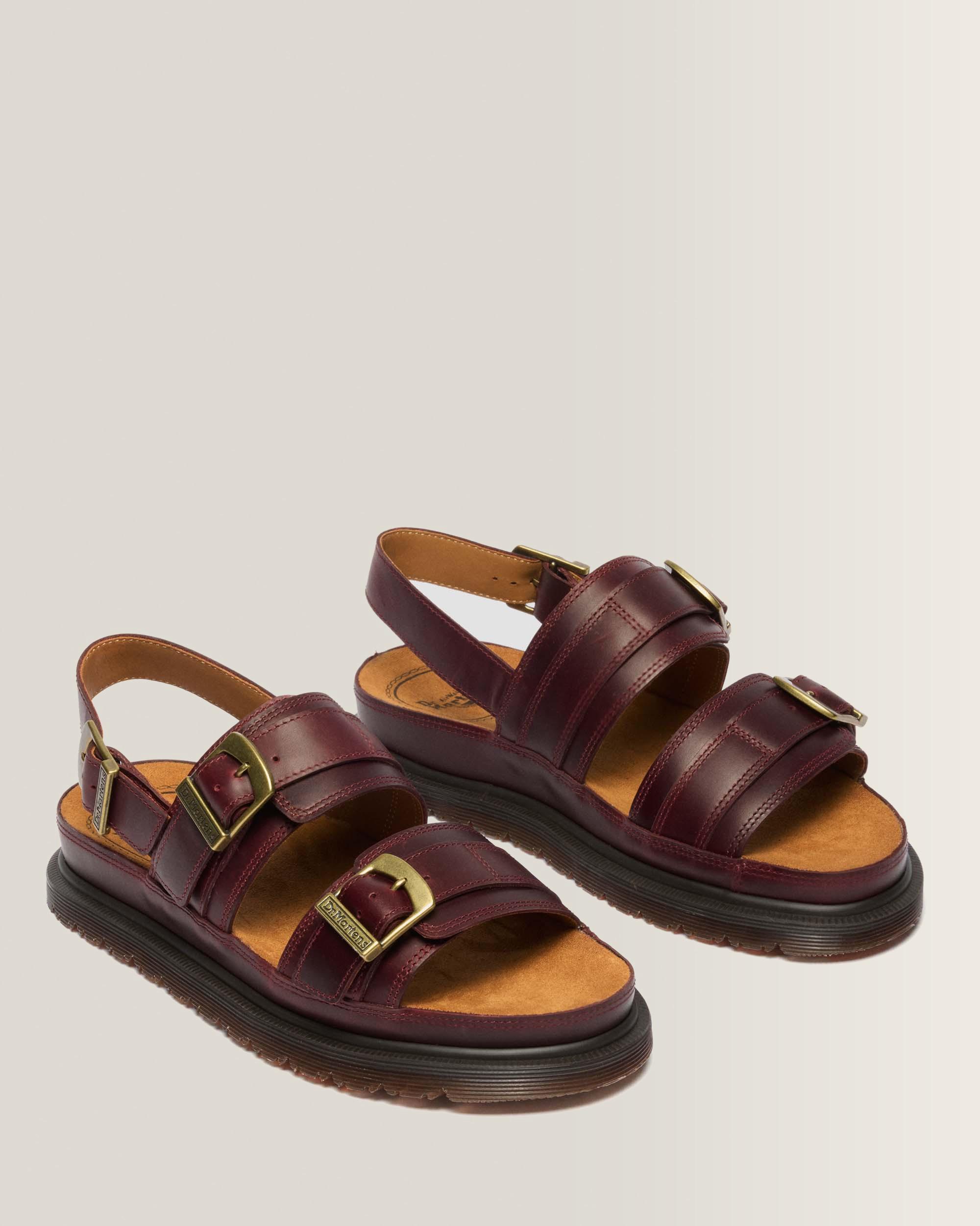San Two Strap Leather Sandals