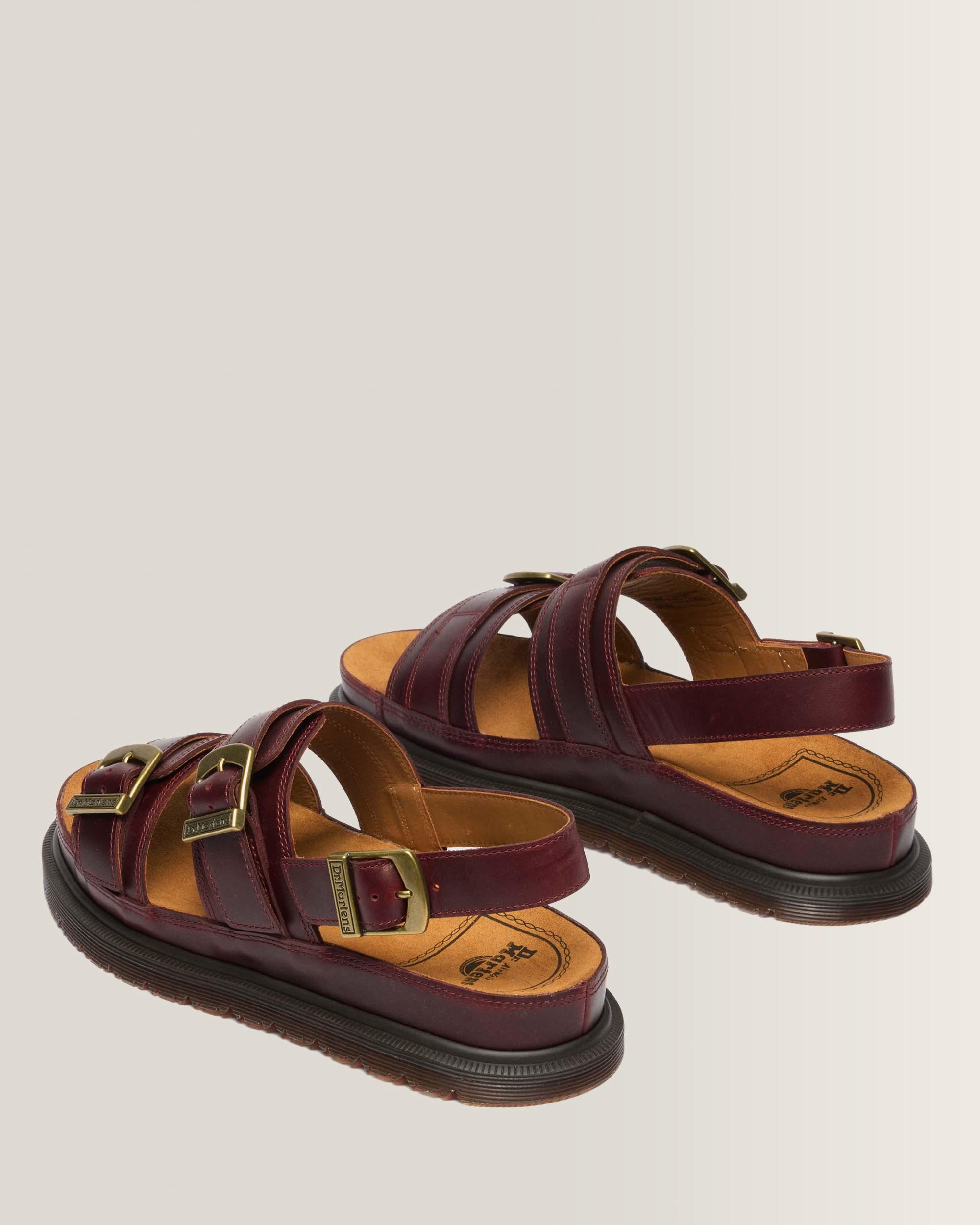San Two Strap Leather Sandals