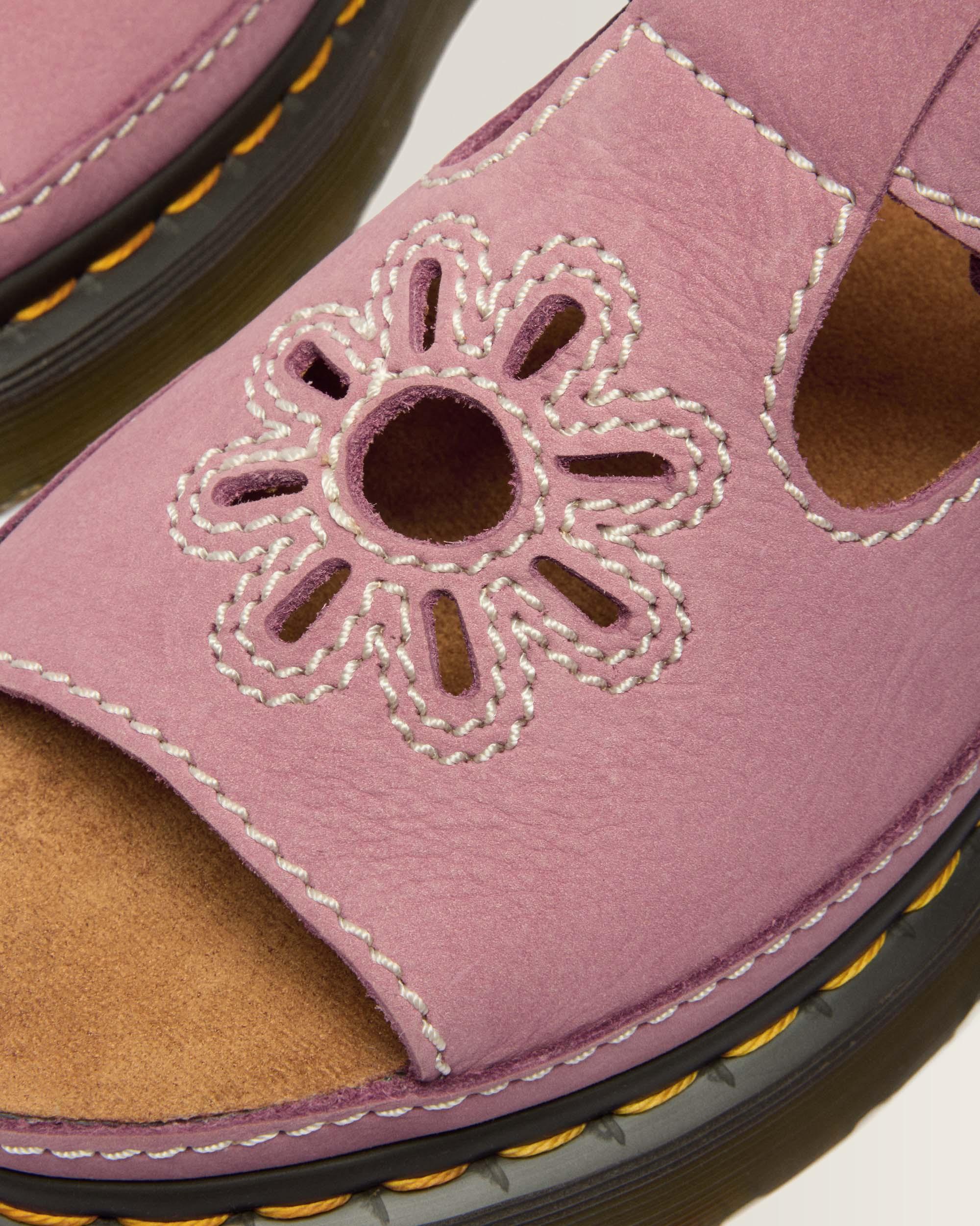 Dunnet Flower Nubuck Platform Sandals