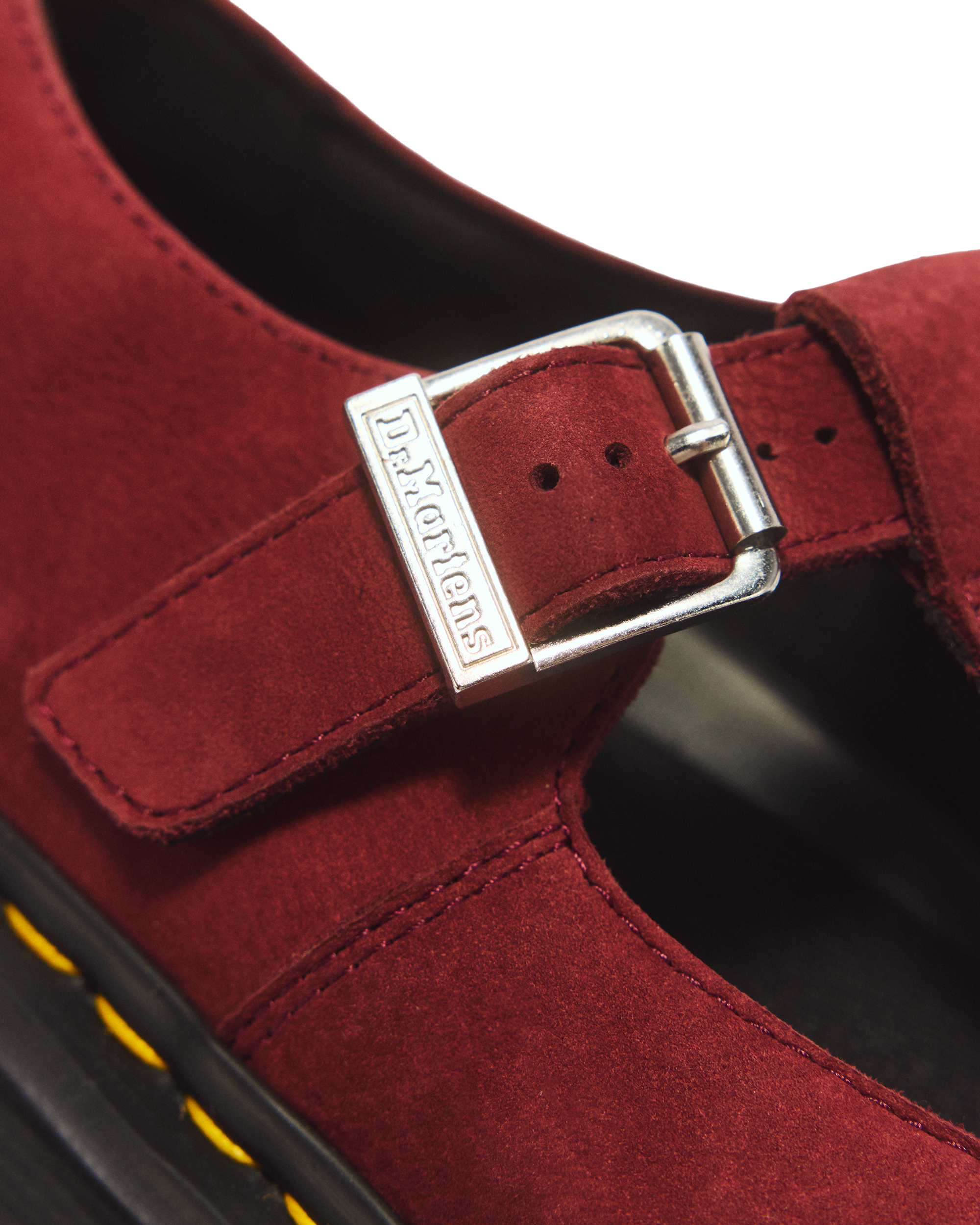 Zebzag Milled Nubuck Mary Jane Shoes in CHERRY RED | Dr. Martens™
