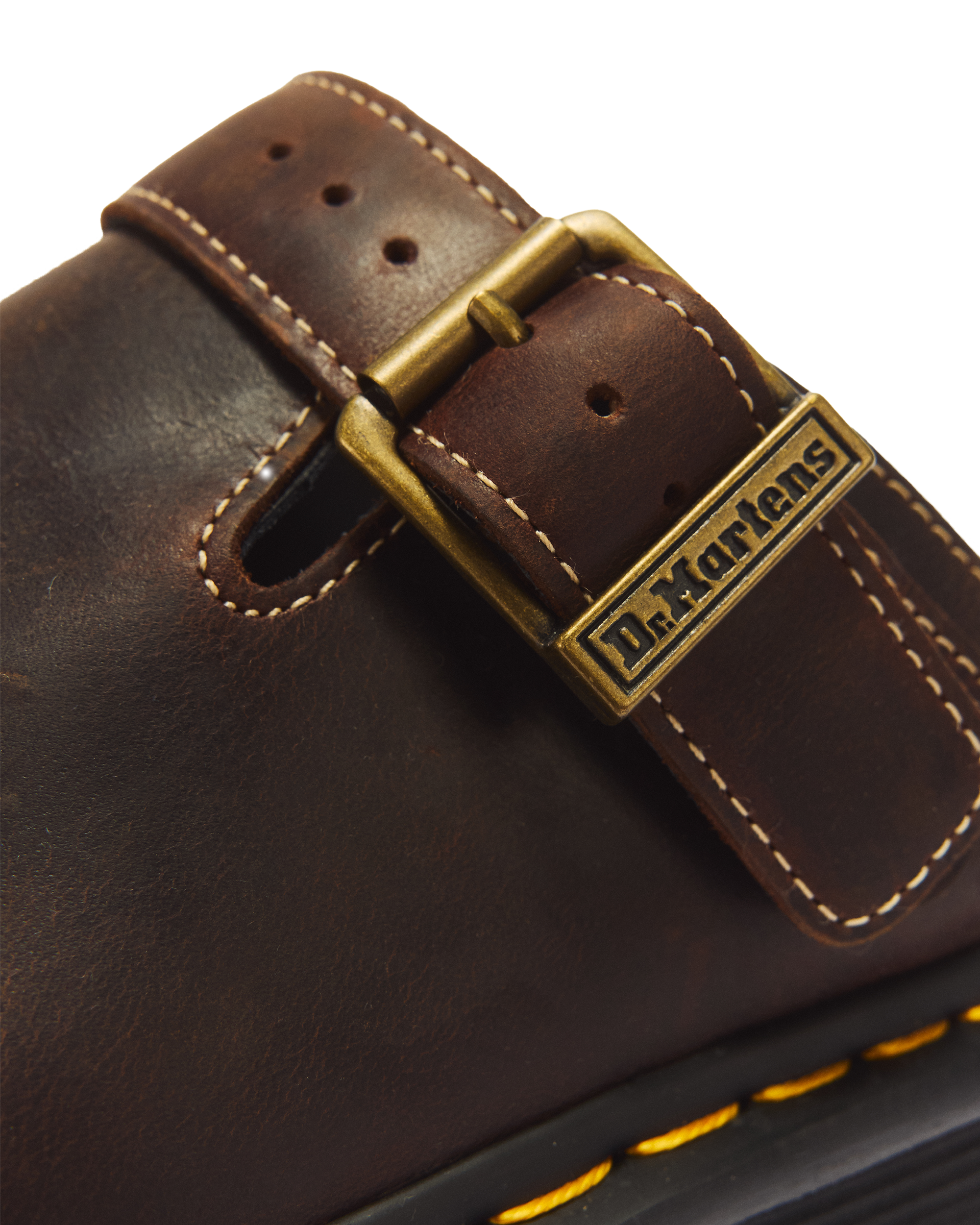 Zebzag Crazy Horse Leather Mules in DARK BROWN | Dr. Martens™
