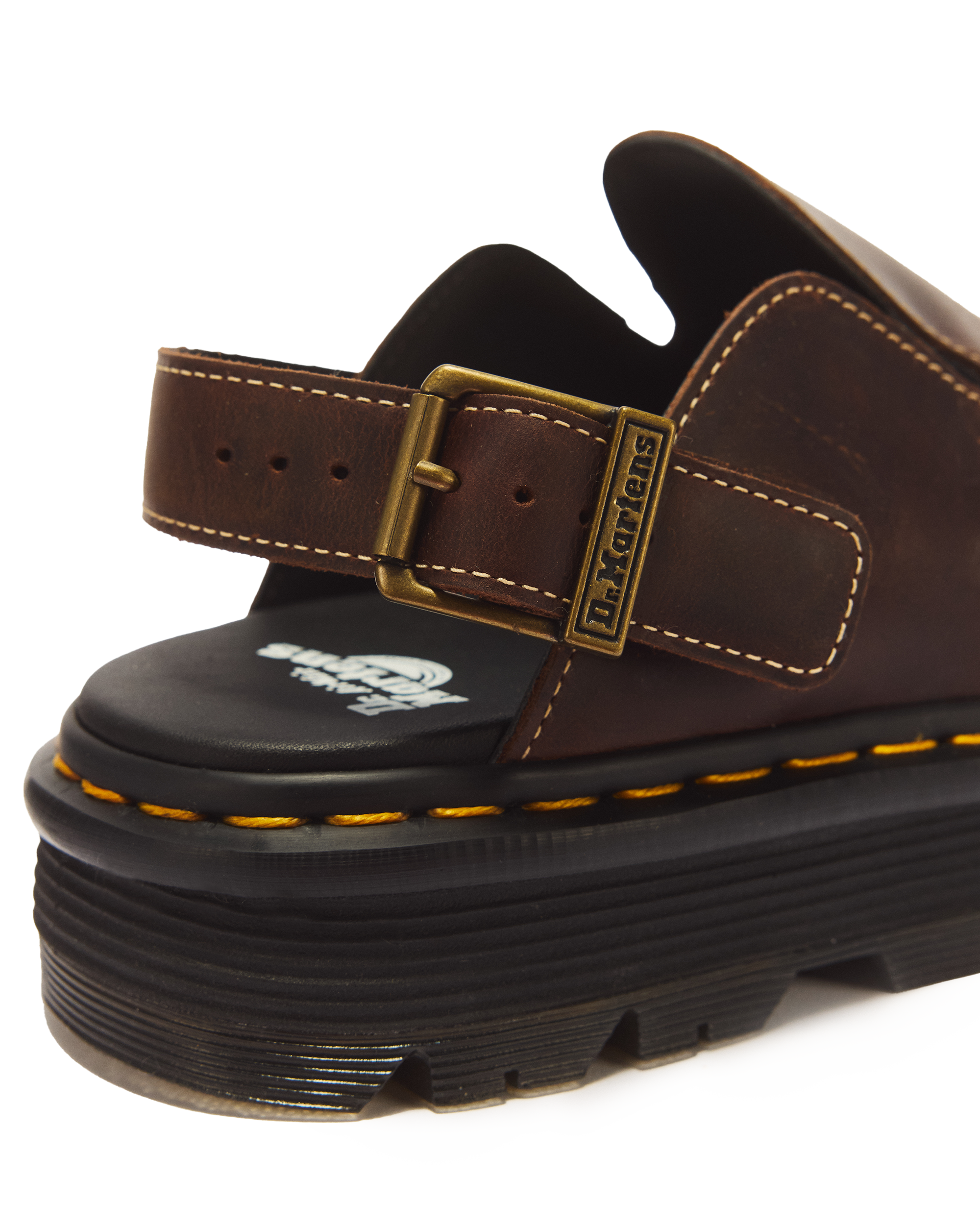 Zebzag Crazy Horse Leather Mules in DARK BROWN | Dr. Martens™