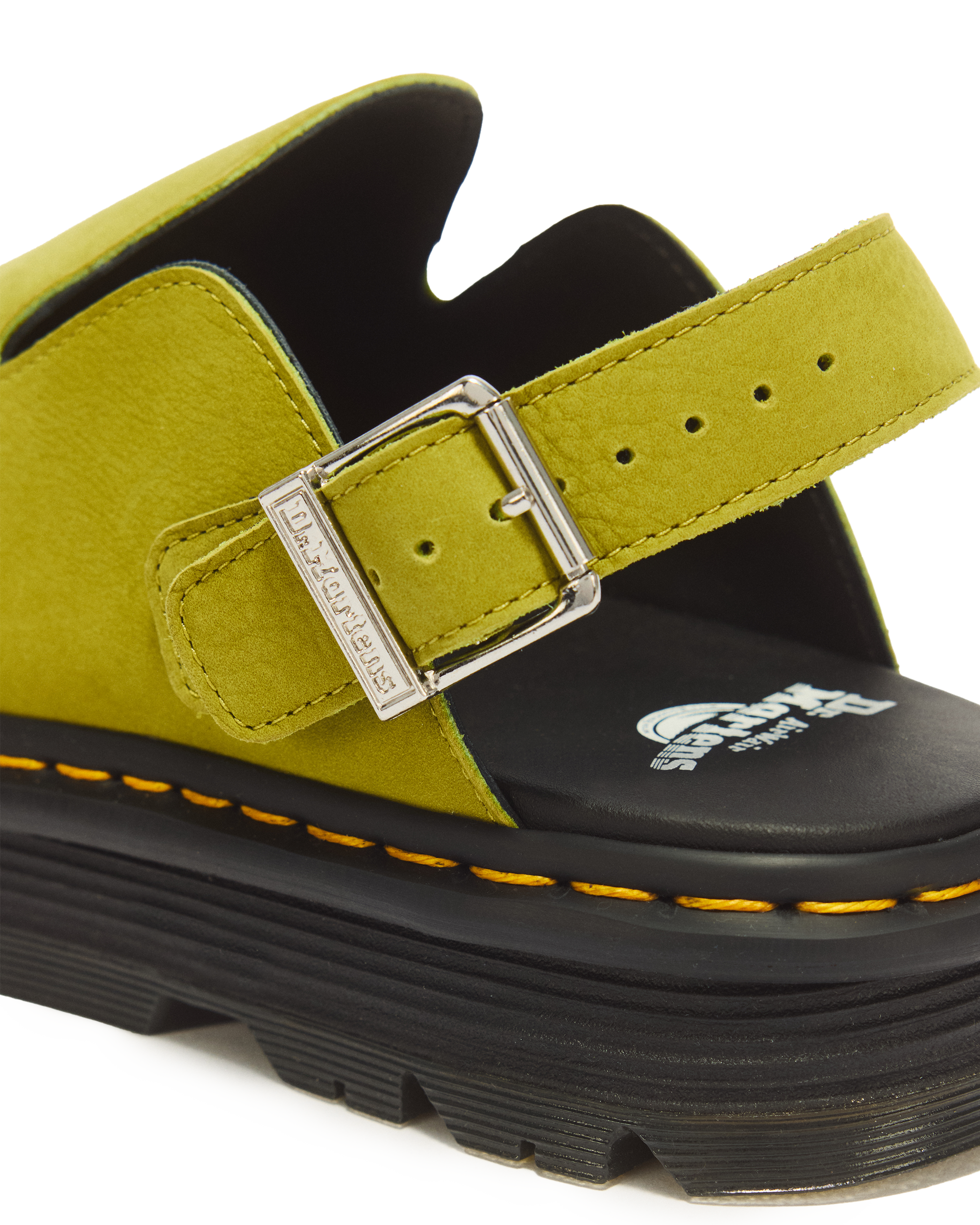 Zebzag Milled Nubuck Mules in GOLDEN LIME | Dr. Martens™