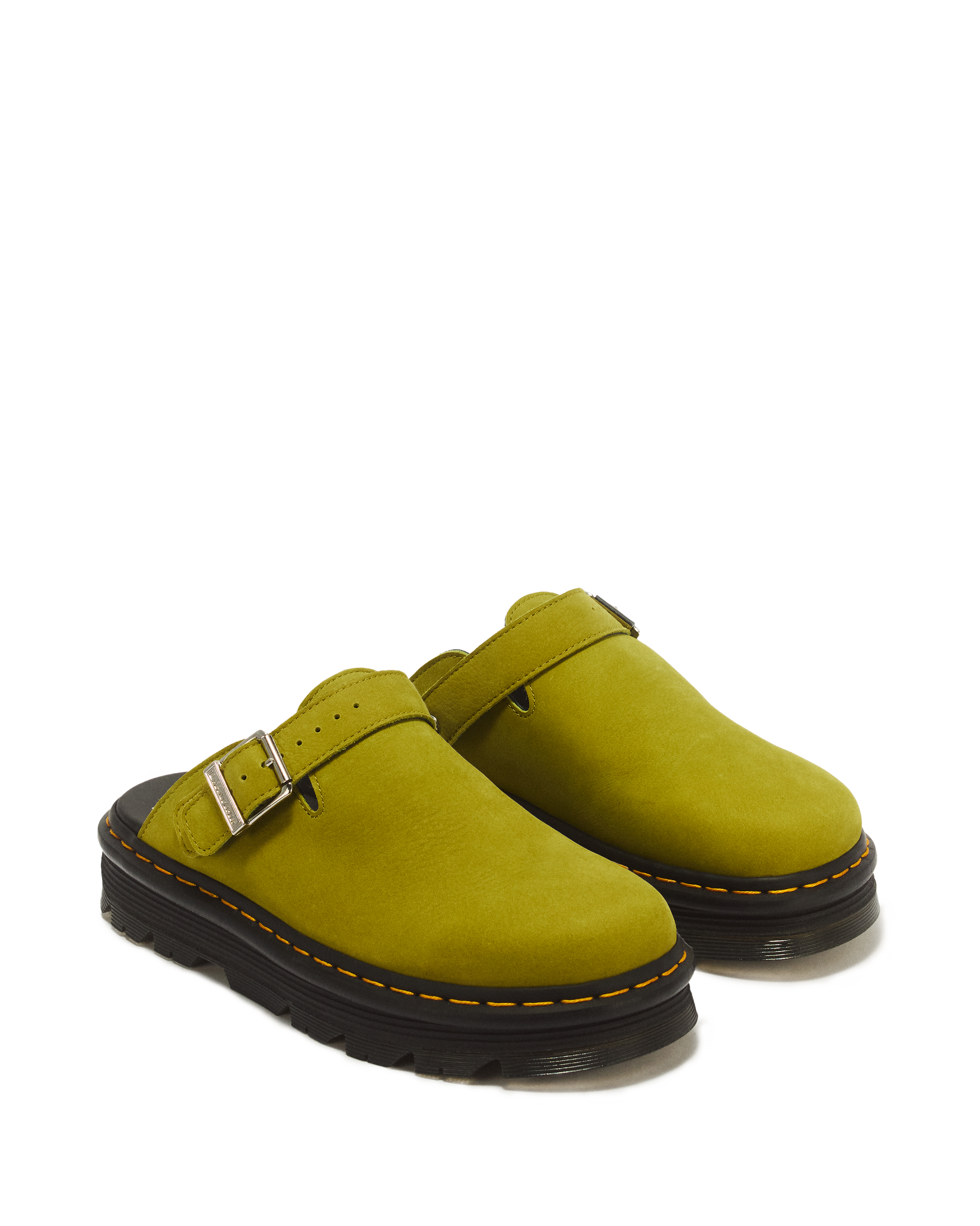 Zebzag Milled Nubuck Mules in GOLDEN LIME | Dr. Martens™