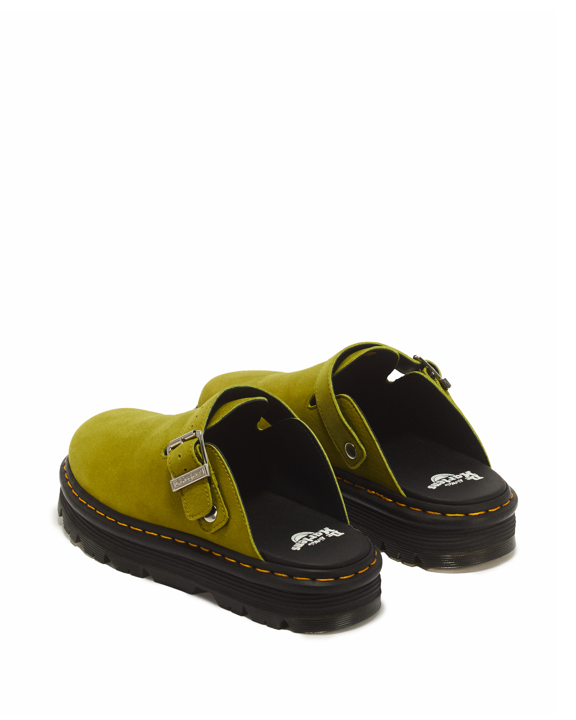 Zebzag Milled Nubuck Mules in GOLDEN LIME | Dr. Martens™