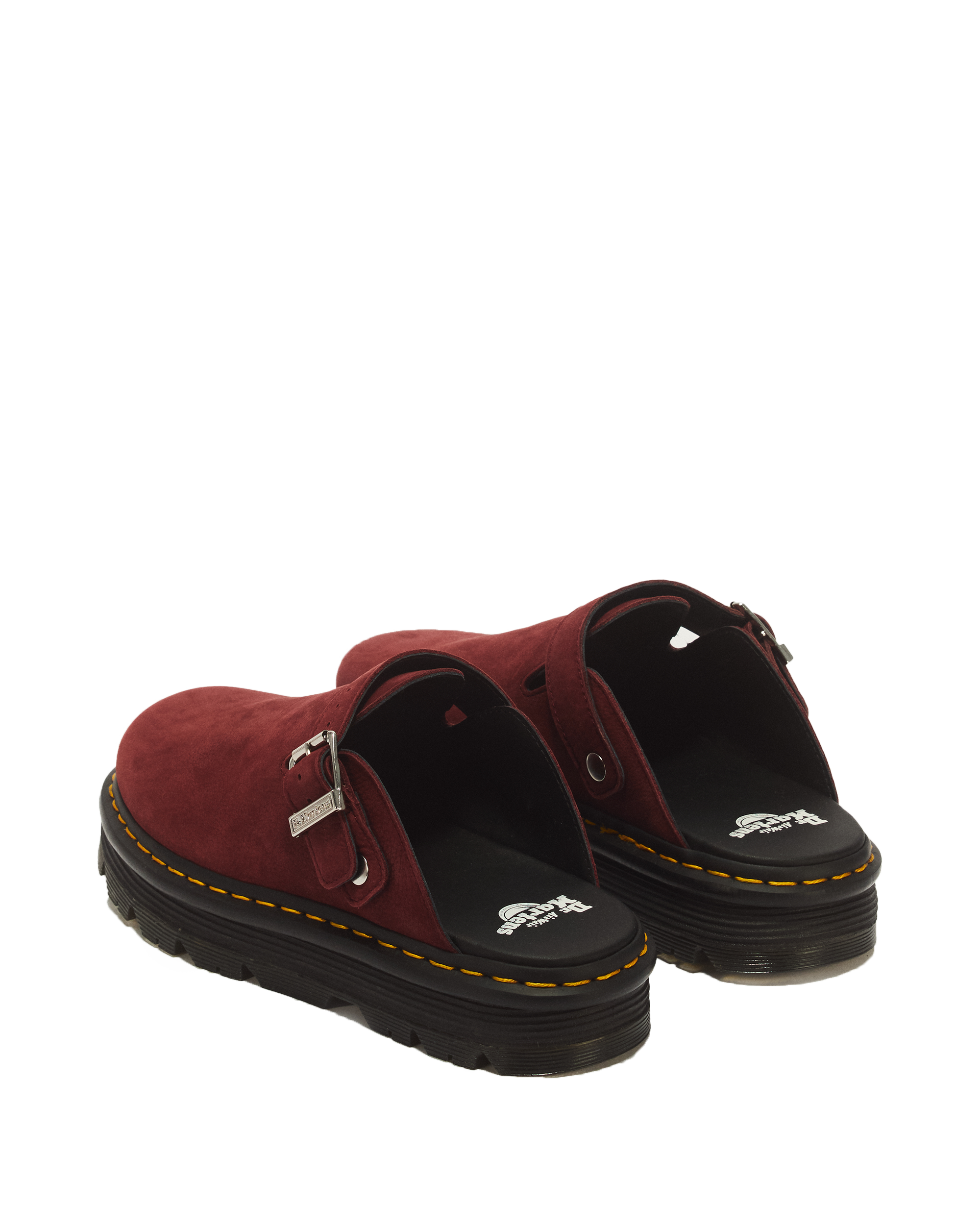 Zebzag Milled Nubuck Mules in CHERRY RED | Dr. Martens™