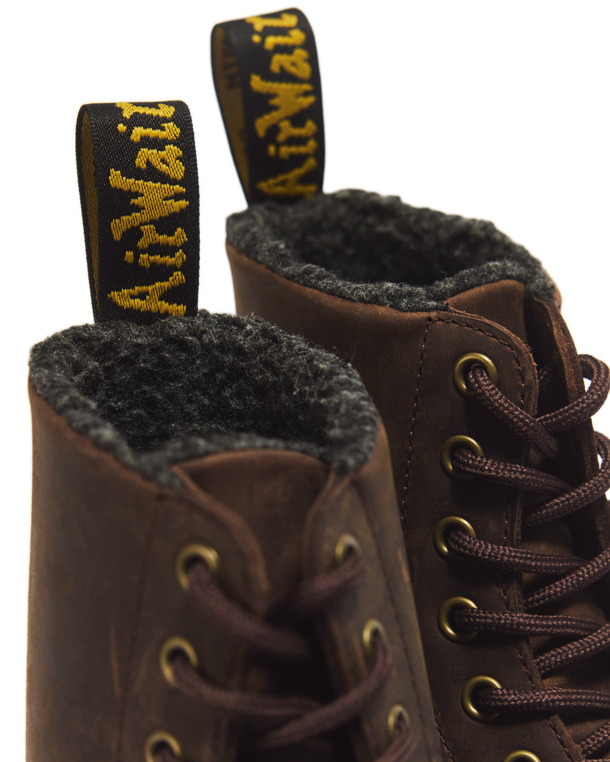 ノート 1460 Pascal Warm Lined 8 Eye Leather Boots in DARK BROWN | Dr