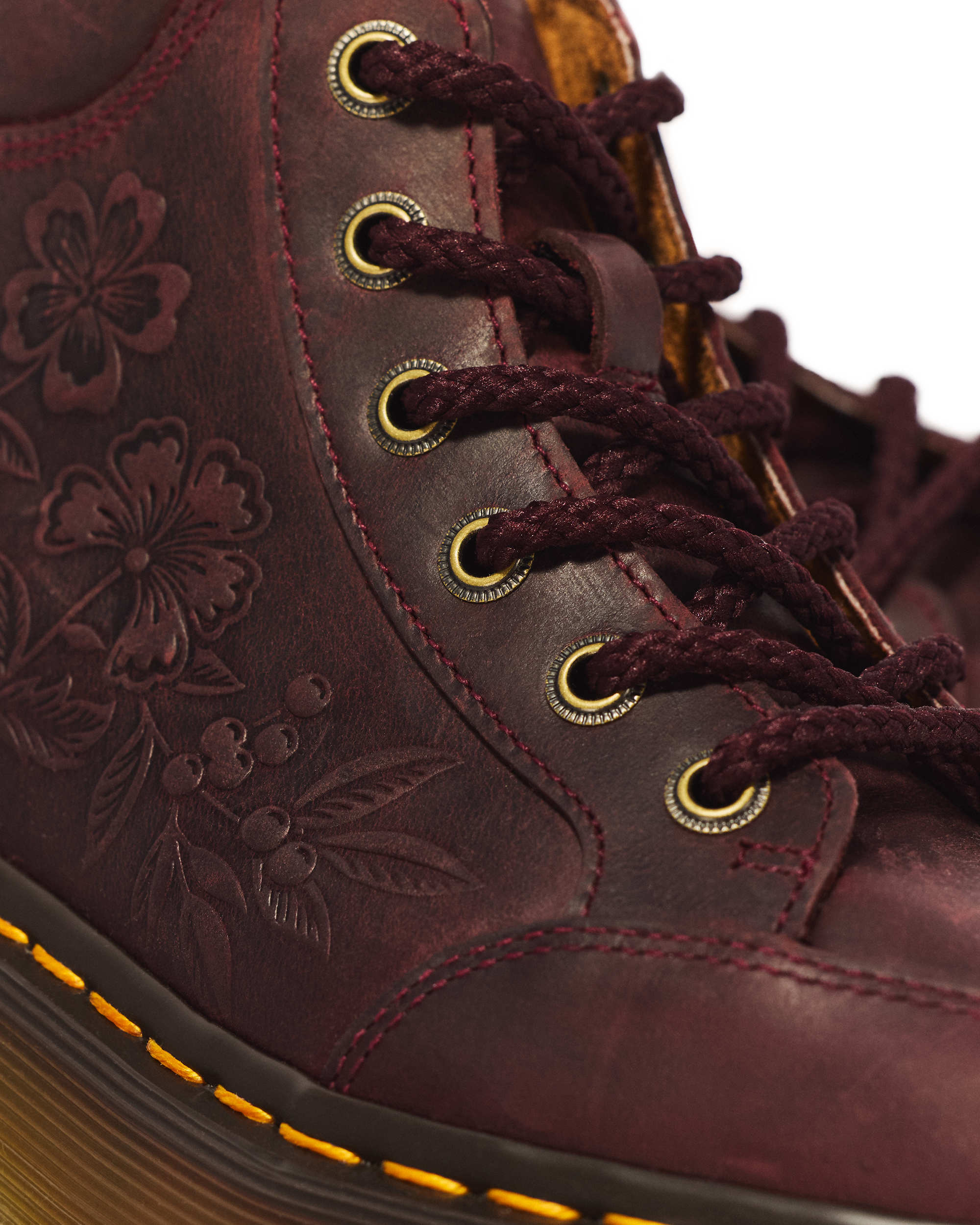 Buzz Floral Emboss Analine Leather Boots