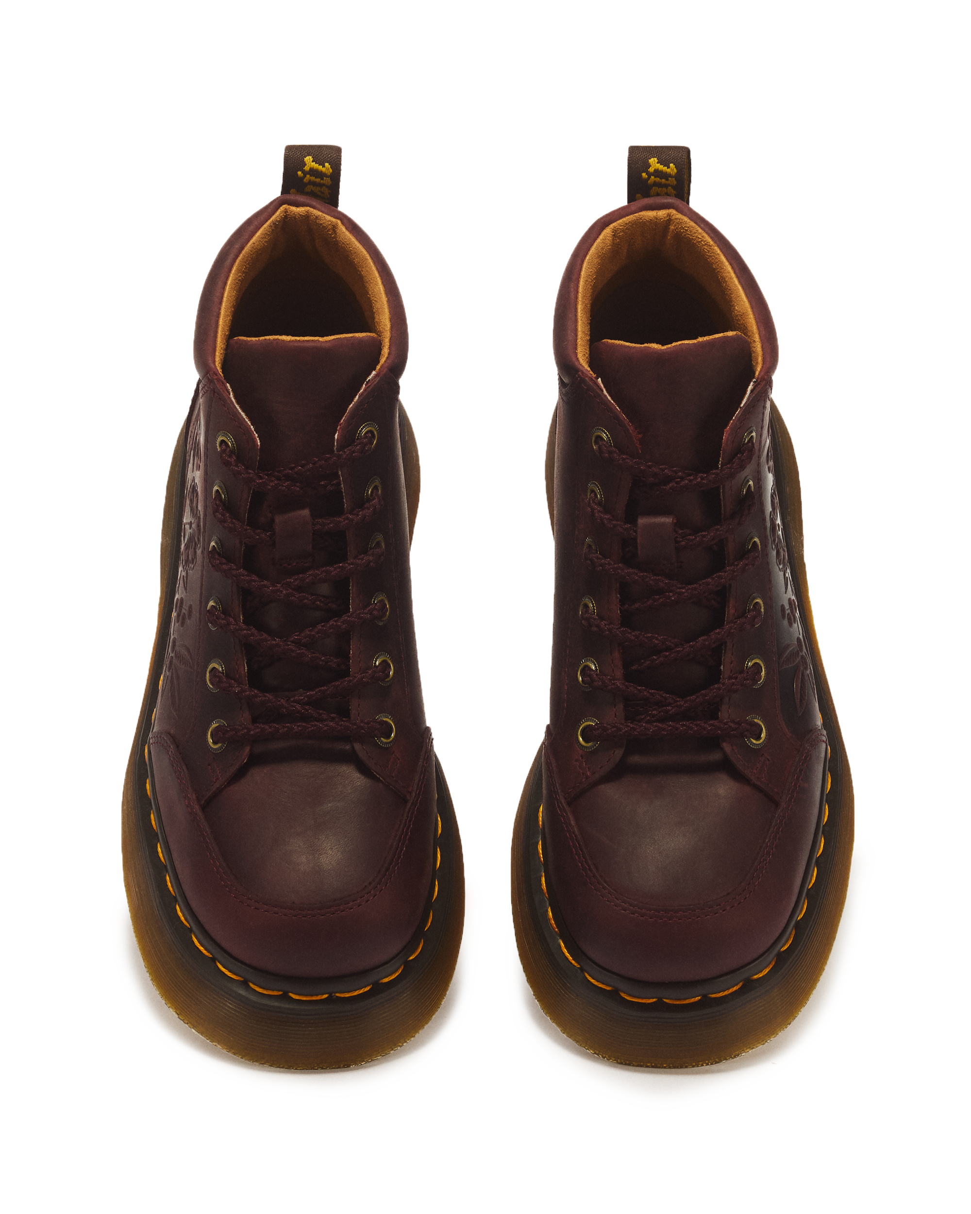 Buzz Floral Emboss Analine Leather Boots