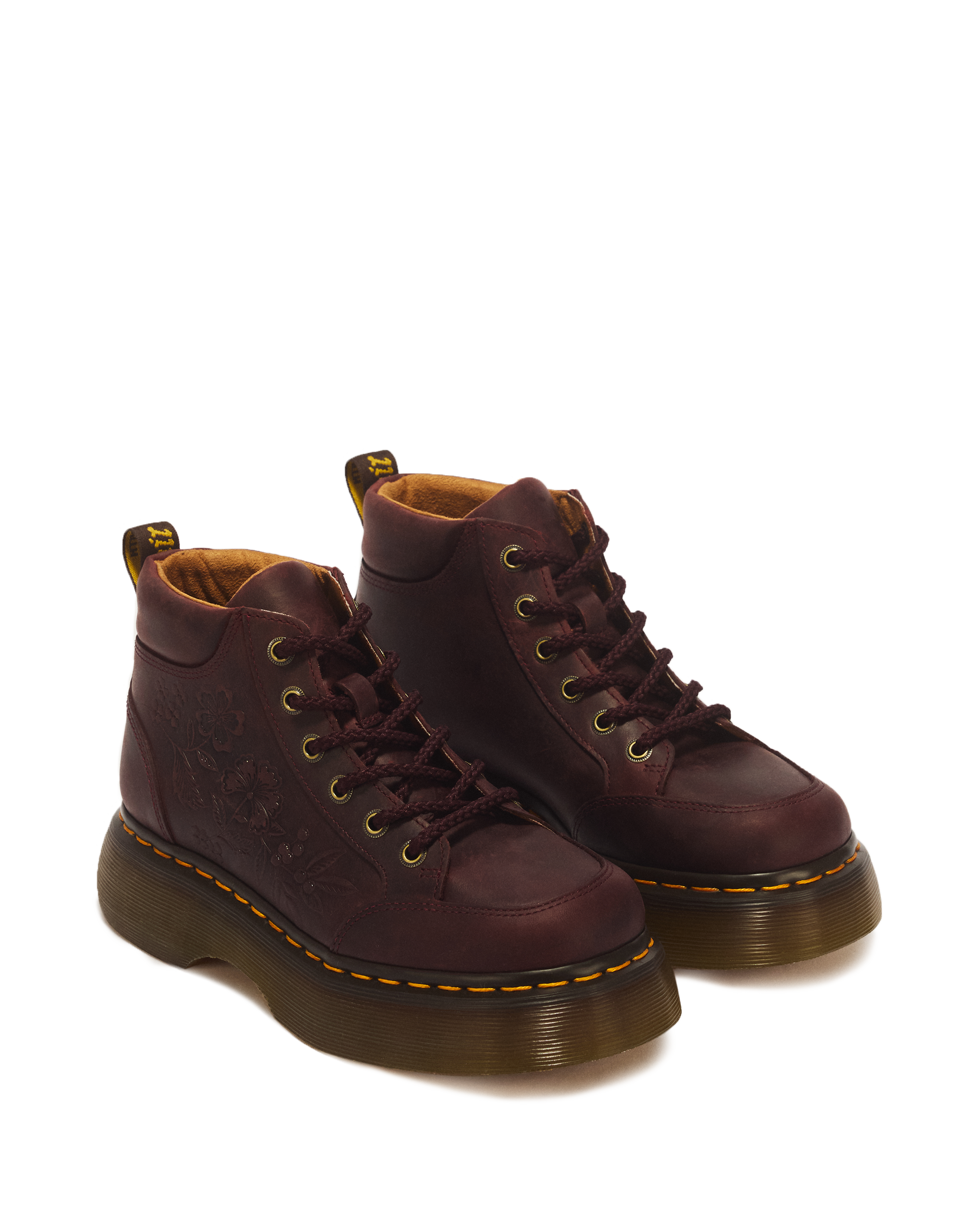 Buzz Floral Emboss Analine Leather Boots