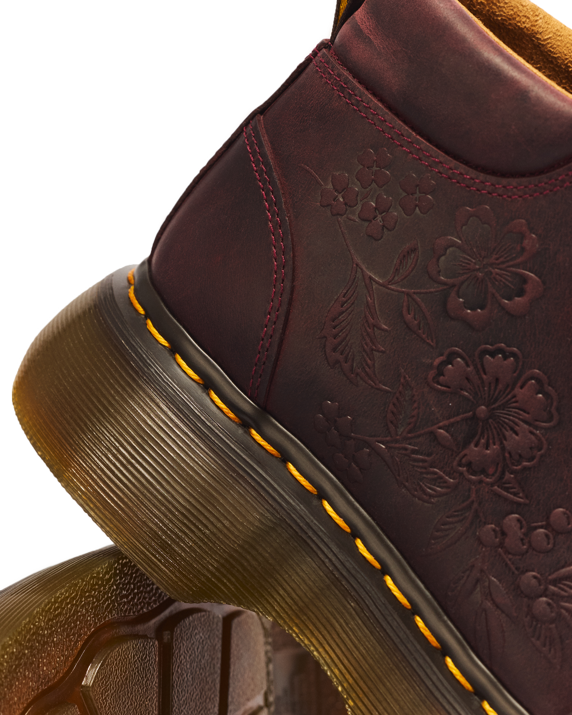 Buzz Floral Emboss Analine Leather Boots