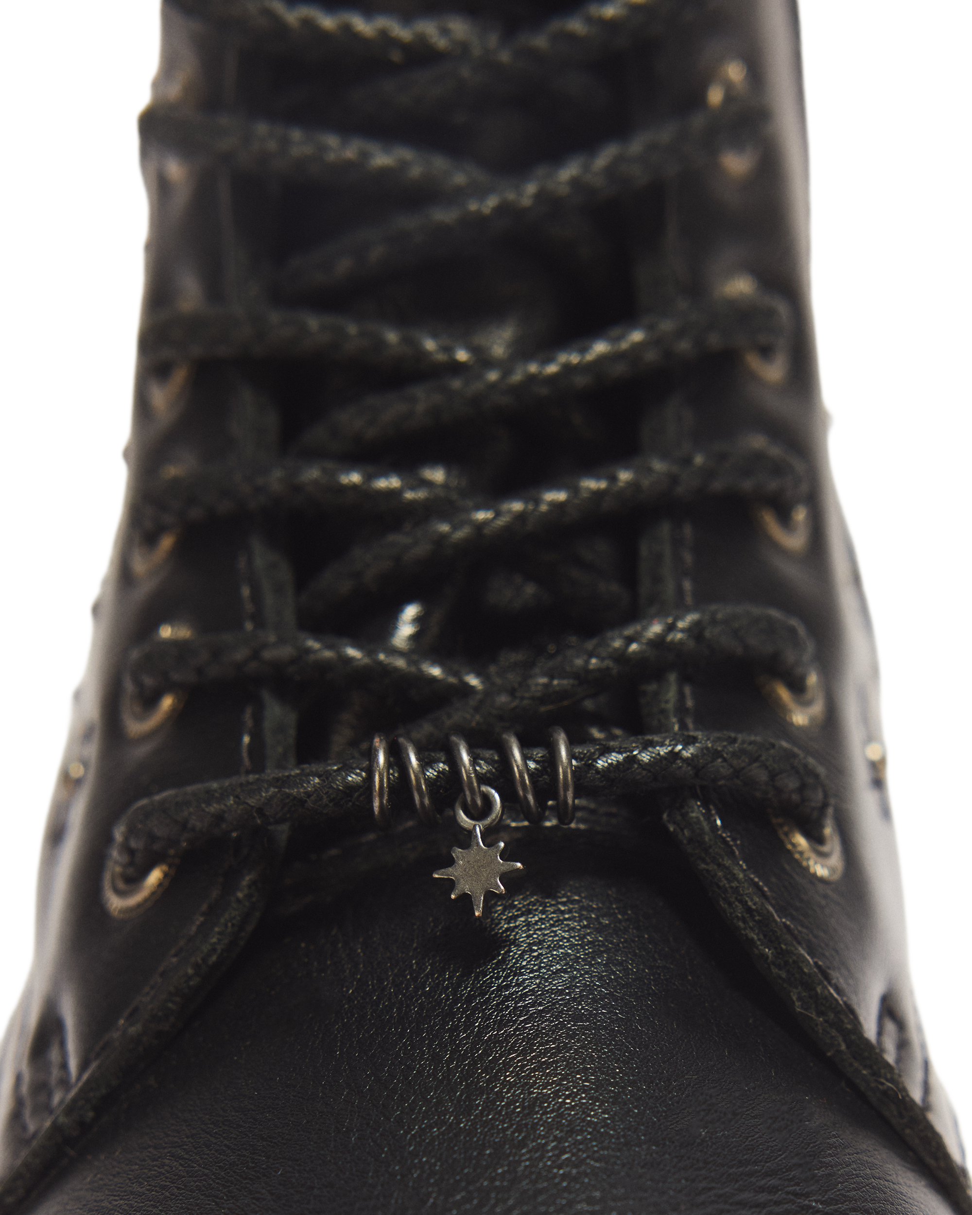 Jadon Whimsigoth 8 Eye Leather & Velvet Lace Up Platform Boots in