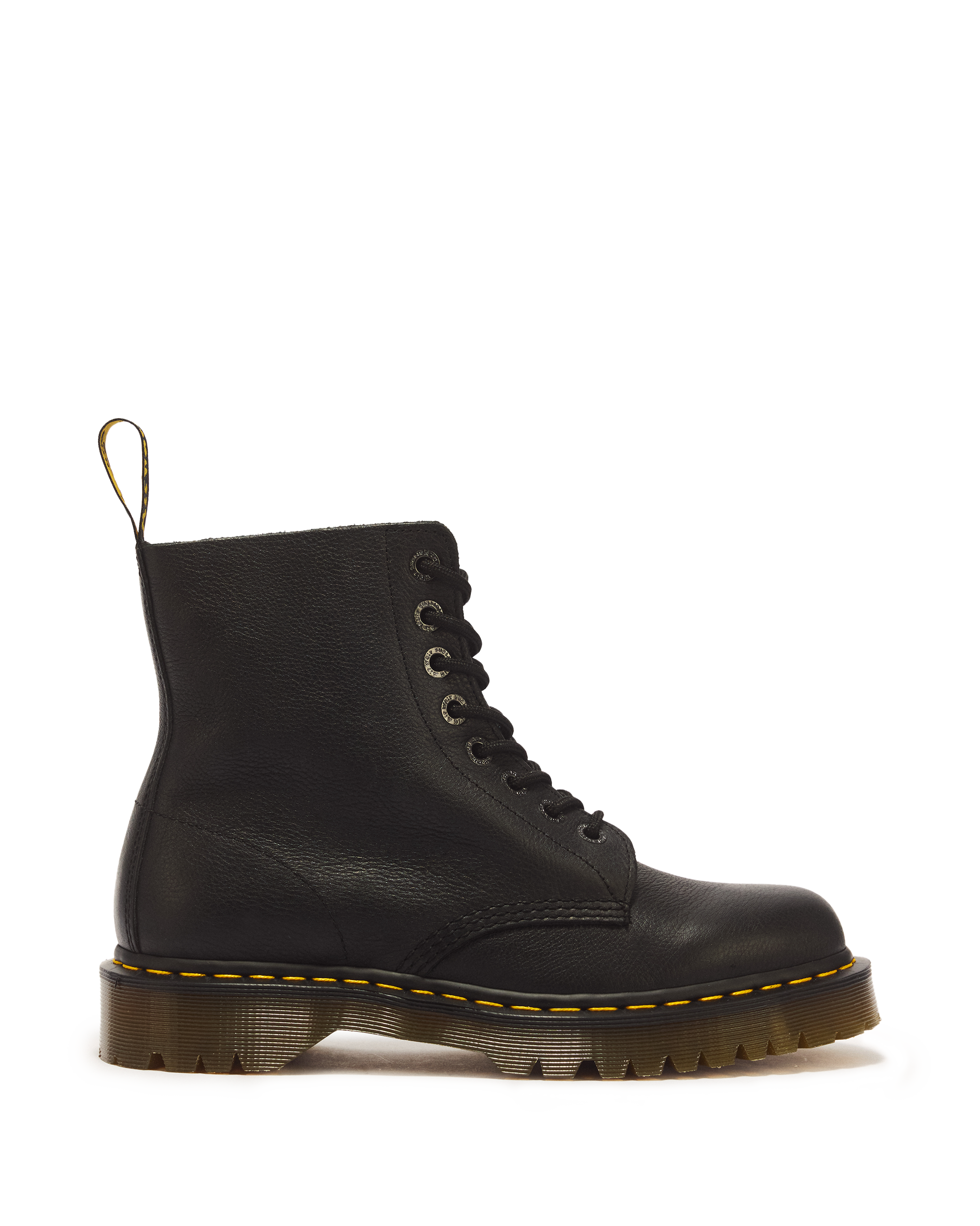 Sinclair Soft Leather Platform Boots in Black Milled Nappa | Dr