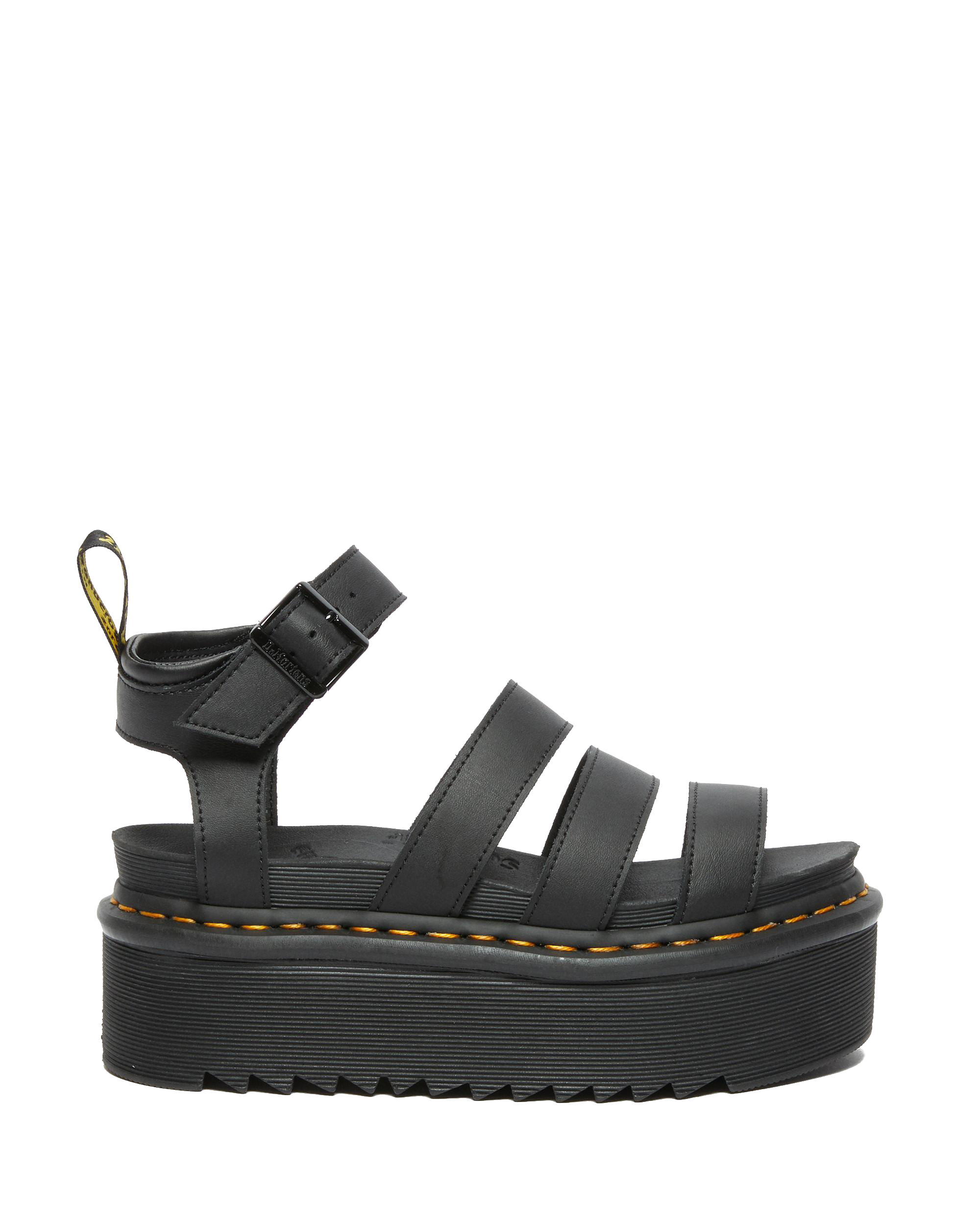 Blaire Quad Hydro Leren Platform Gladiator Sandalen in BLACK | Dr