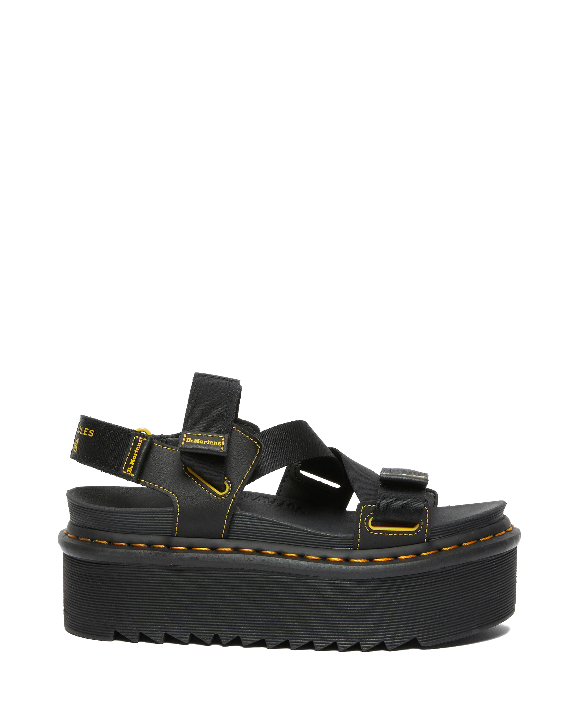 Kimber Logo Webbing Strap Sandals in BLACK | Dr. Martens™