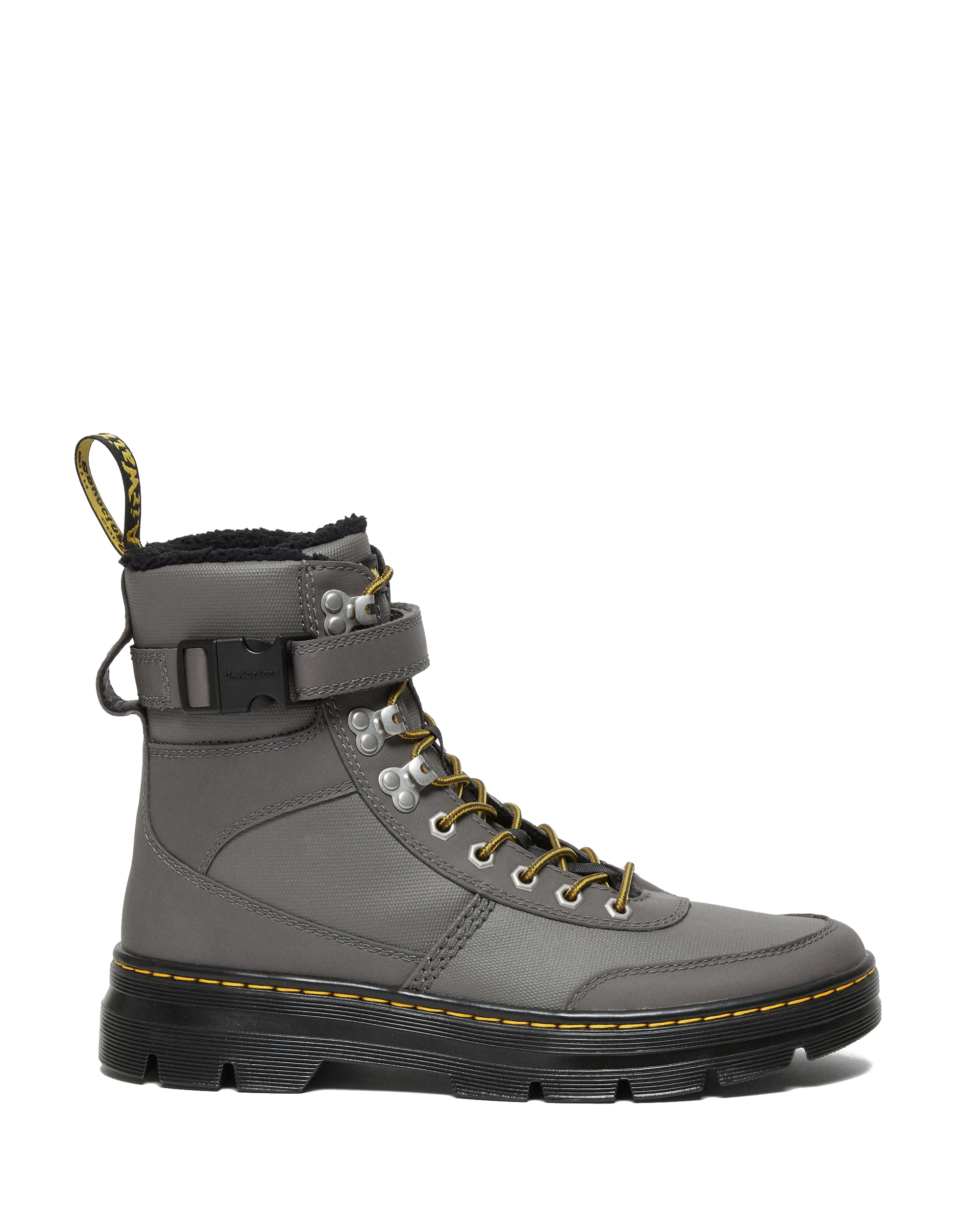 Combs Tech Faux Fur-Lined Utility Boots in Gunmetal | Dr. Martens™