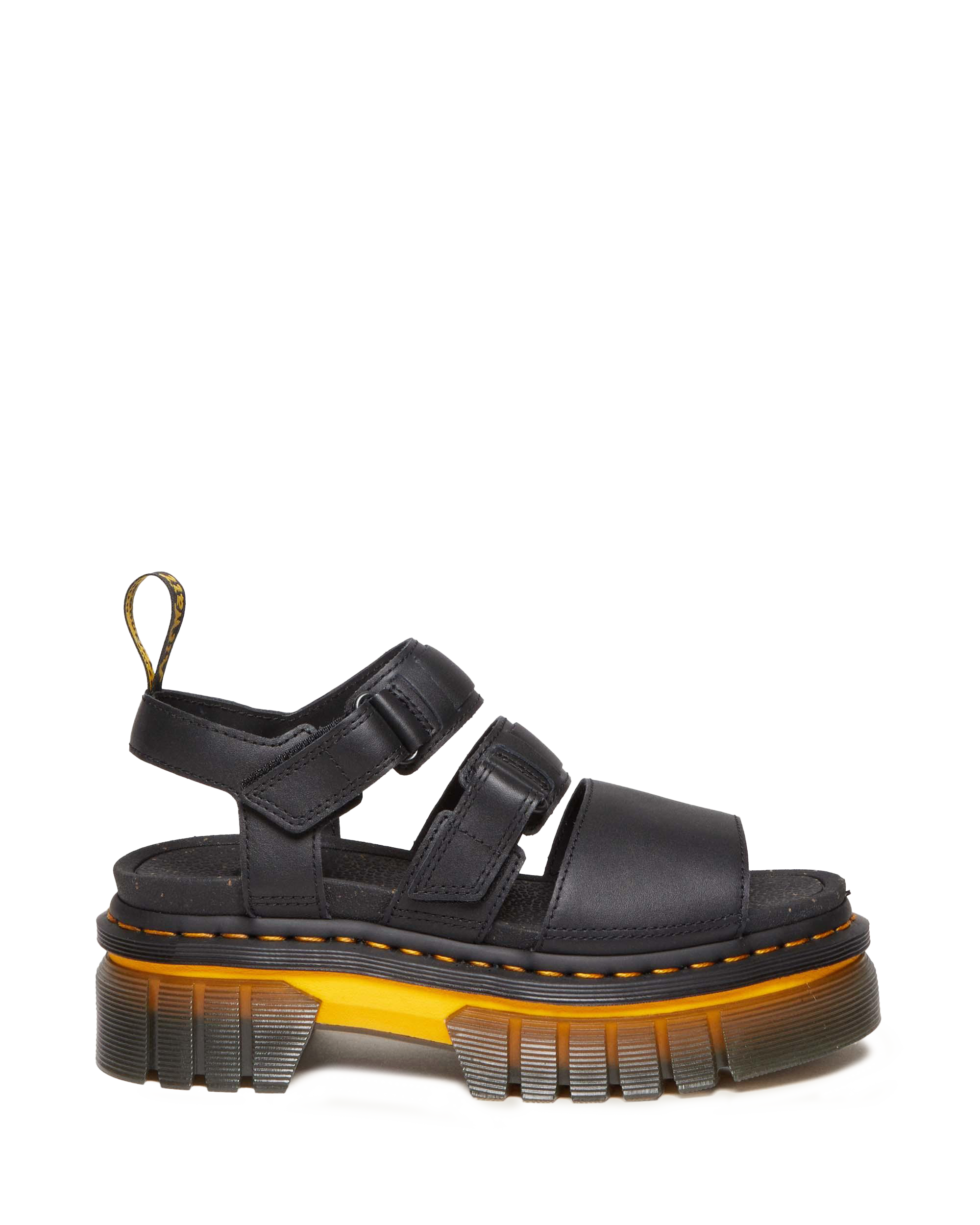 Dr. Martens Ricki 3-strap sandal　UK5 Ricki Contrast Sole Leather 3-Strap Platform Sandals in Black | Dr