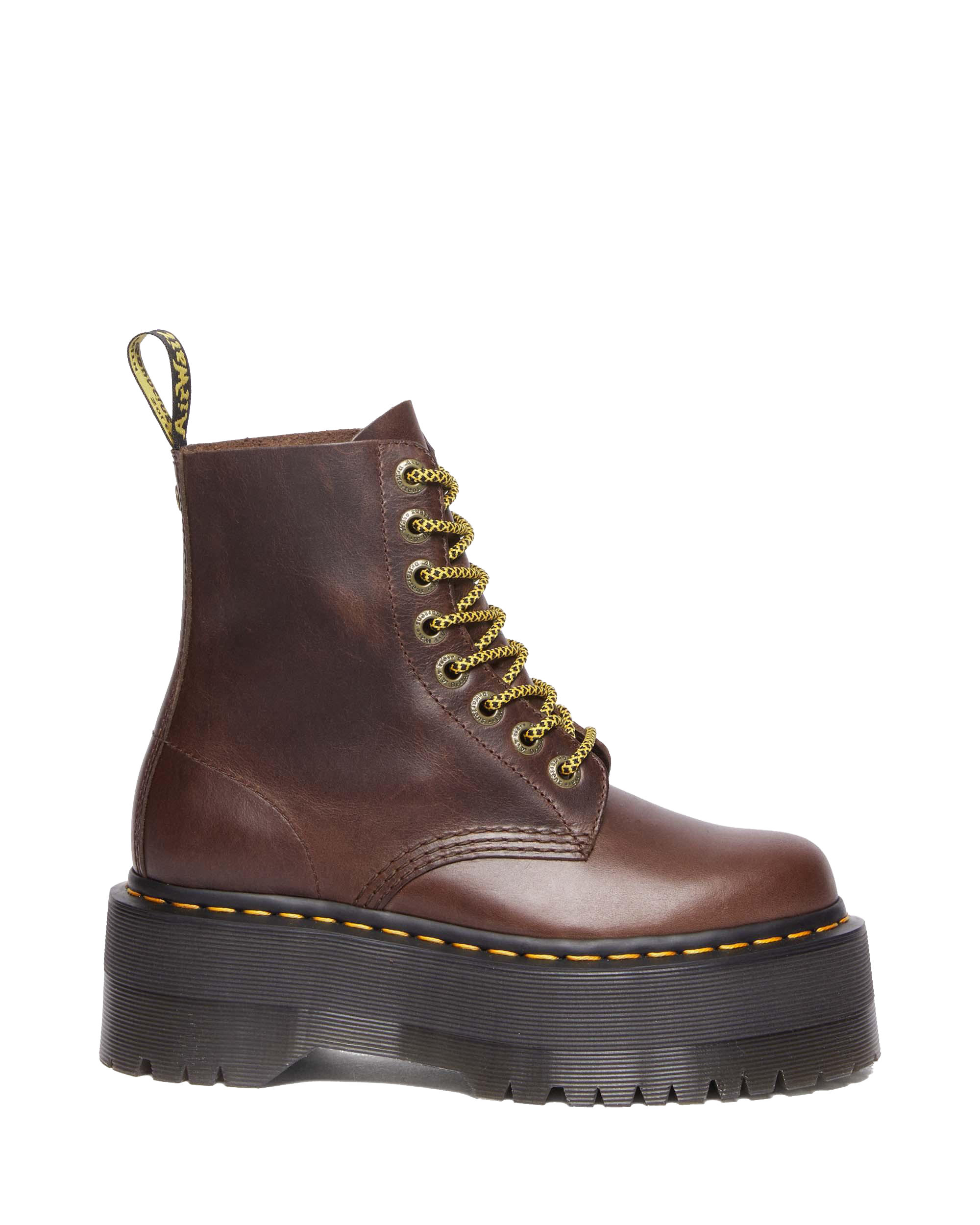 1460 Pascal Max Leather Platform Boots in Dark Brown | Dr. Martens™