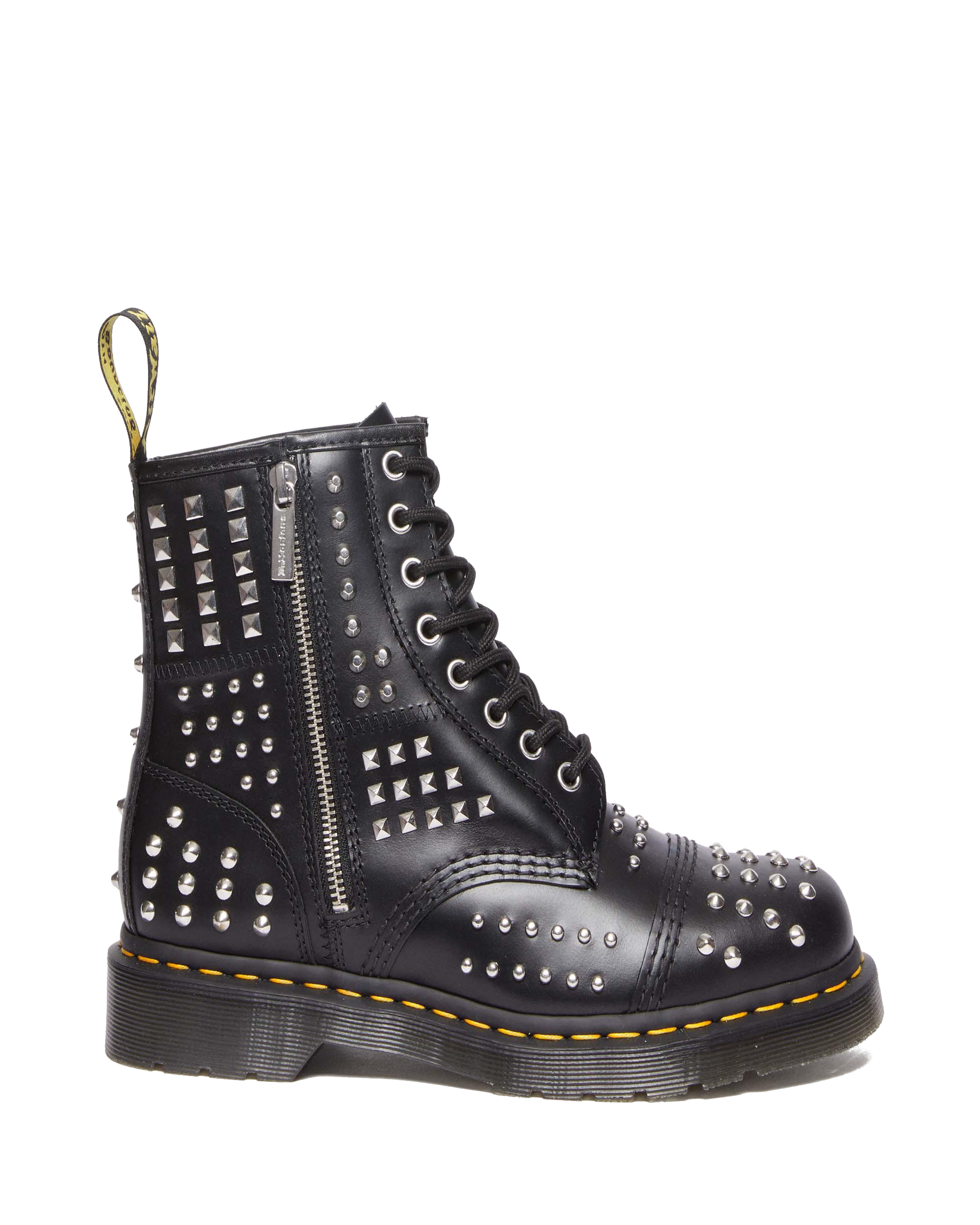 装弾ロッカ‐ 1460 Studded Zip Leather Boots in Black Atlas | Dr. Martens™