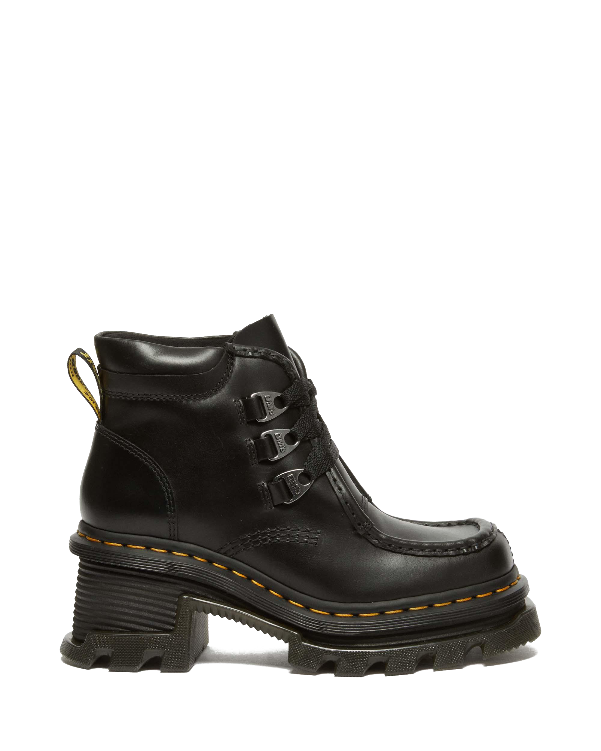 Corran 3-Eye Atlas Leather Heeled Boots in Black Atlas | Dr. Martens™