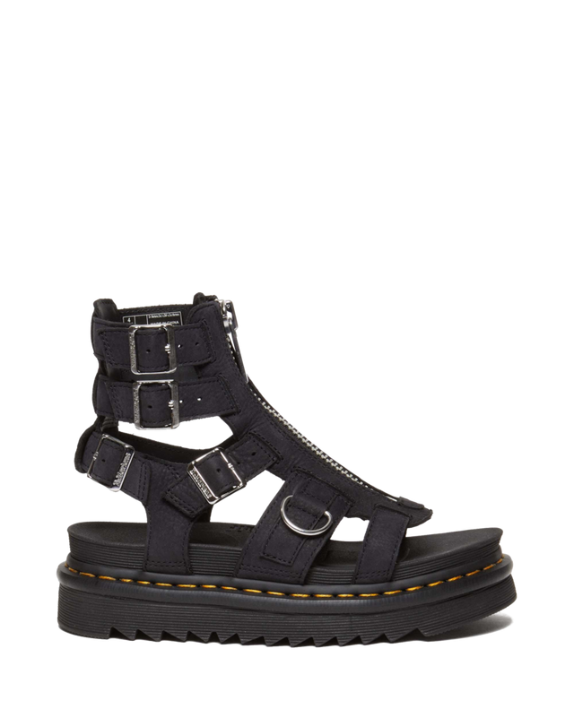 SANDALI CON ZIP OLSON STILE GLADIATORE IN PELLE NABUK BOTTALATA