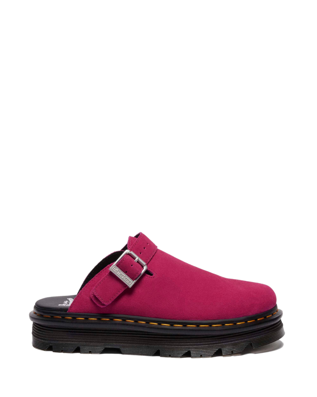 MULES PLATFORM ZEBZAG IN CAMOSCIO CON CINTURINO