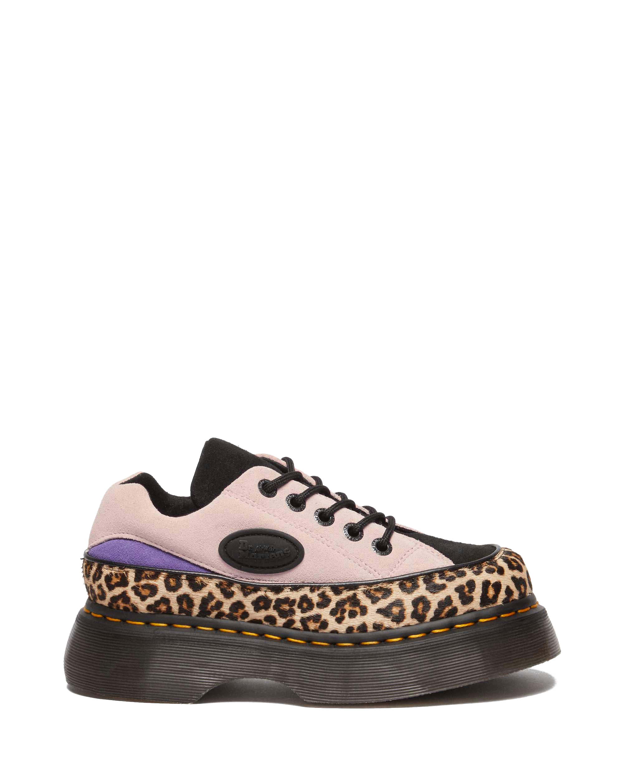 Buzz 5-Eye Leopard And Suede Shoes in Light Tan+Powder Pink | Dr