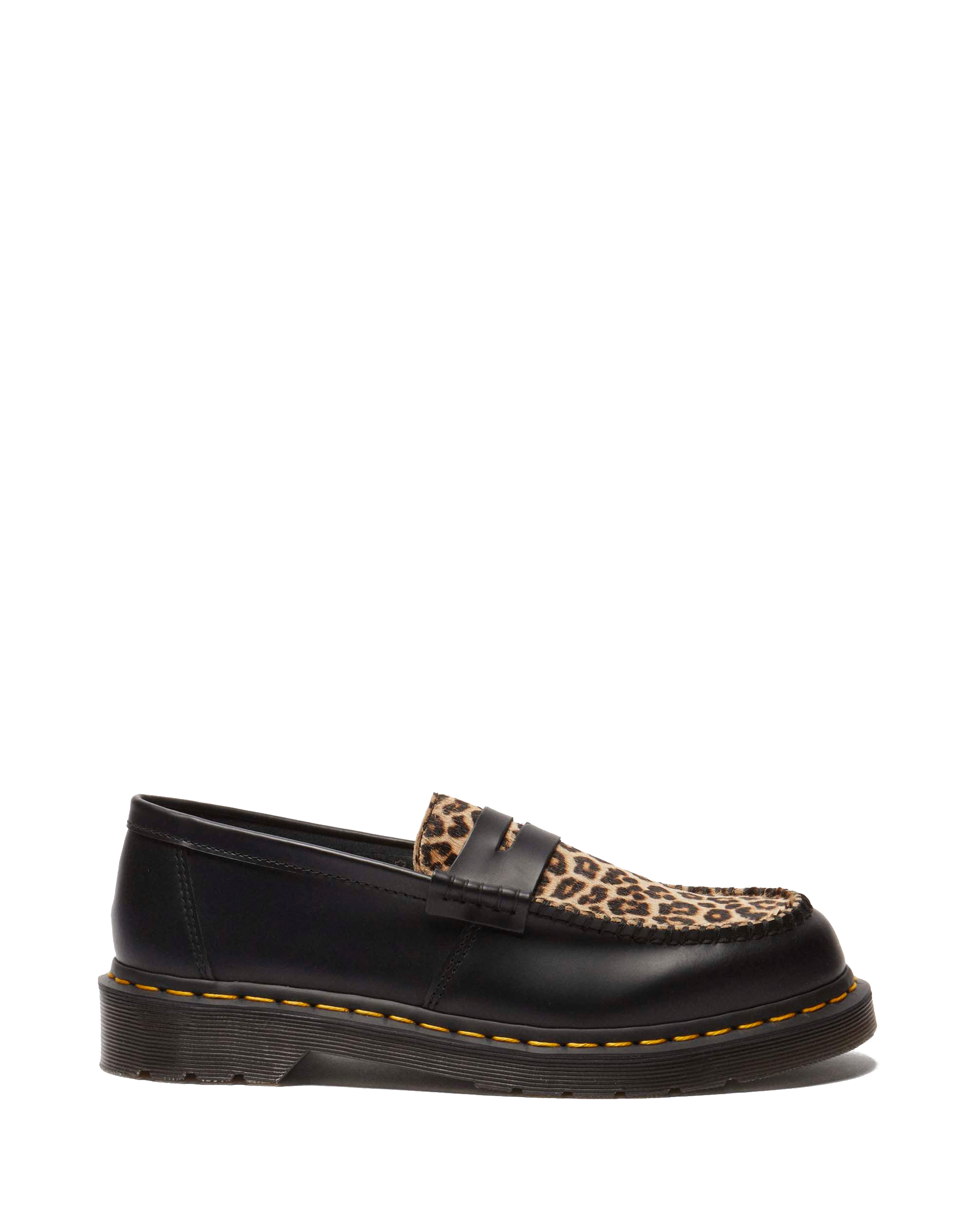 靴 Dr. Martens PENTON Leopard UK10 29cm Penton Hair On & Smooth Leather Loafers in Black+Light Tan | Dr