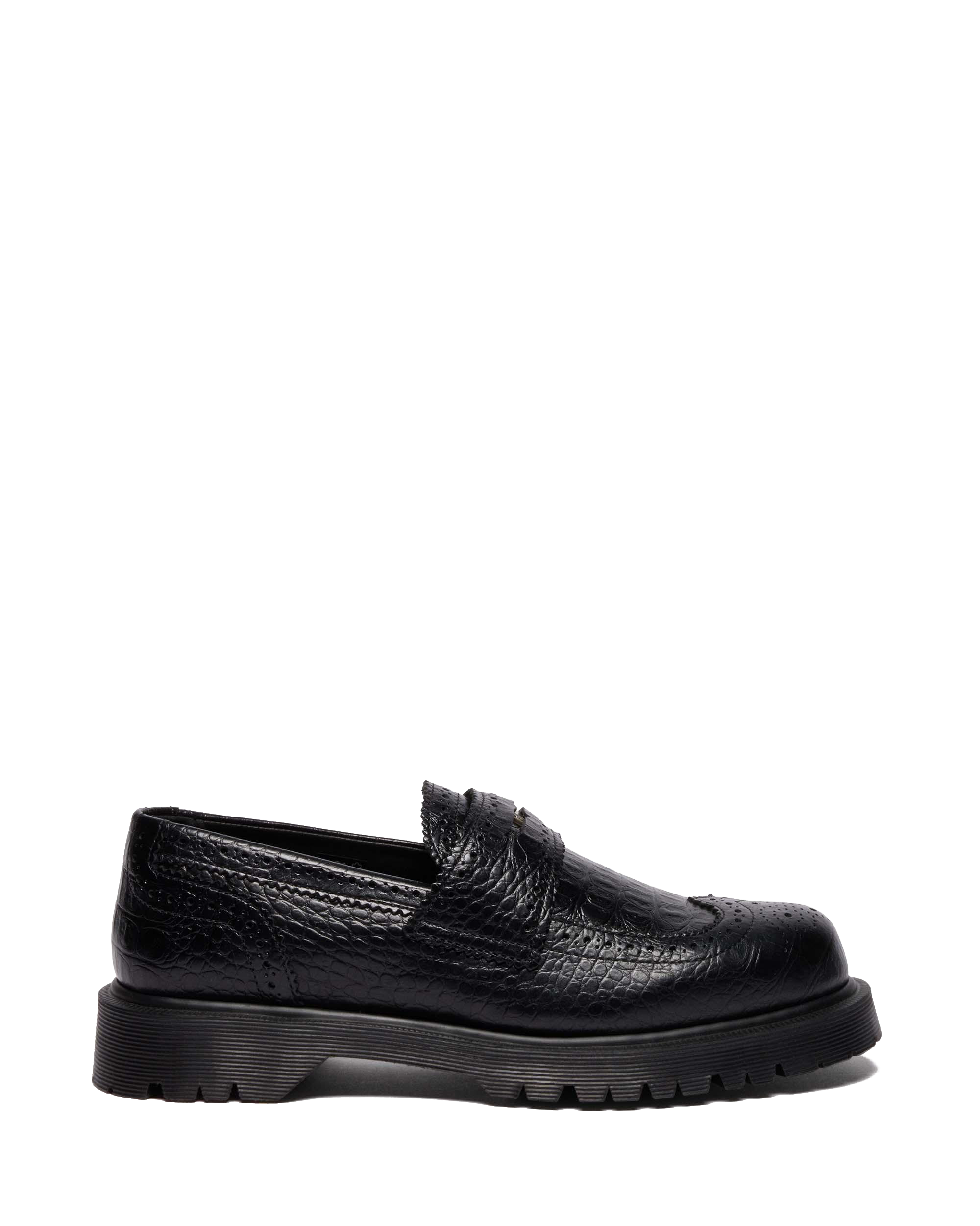 Penton Brogue Emboss Leather Loafers in Black | Dr. Martens™