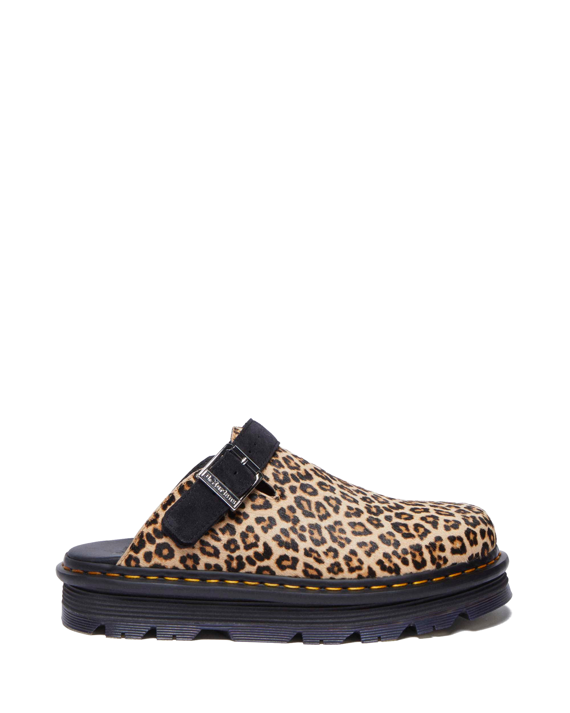 Dr. Martens ヒョウ柄 プラットフォームシューズ Zebzag Suede Casual Slingback Platform Mules in Light Tan+Black