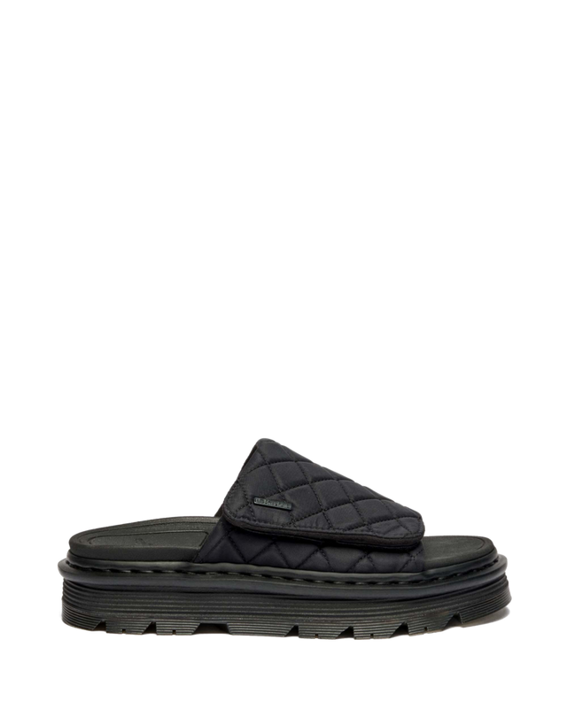 SANDALI ZEBZAG IN PELLE QUILTED CANVAS CON PLATFORM