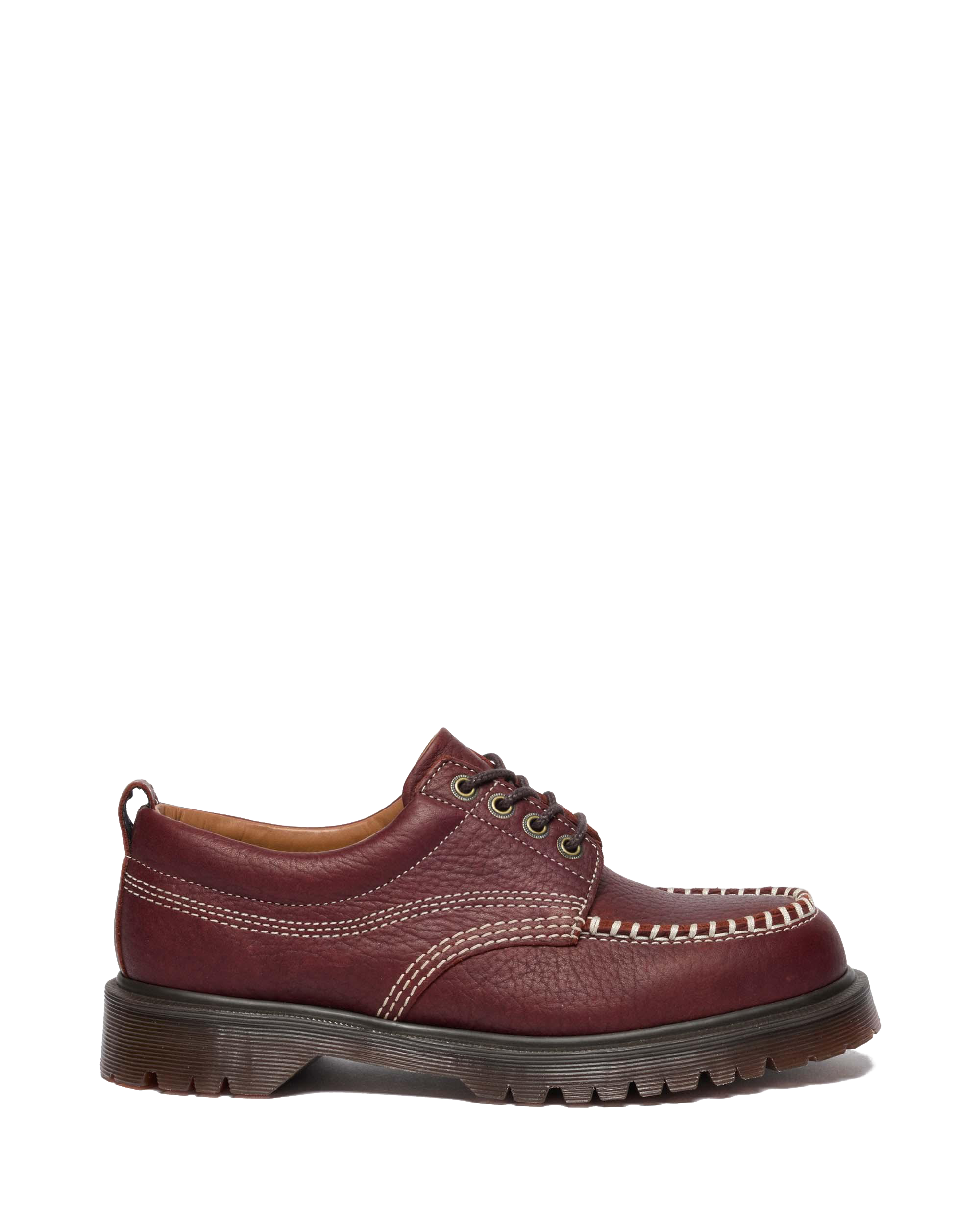 Lowell Wild Grain Leather Moc Toe Shoes in Russet Red | Dr. Martens™
