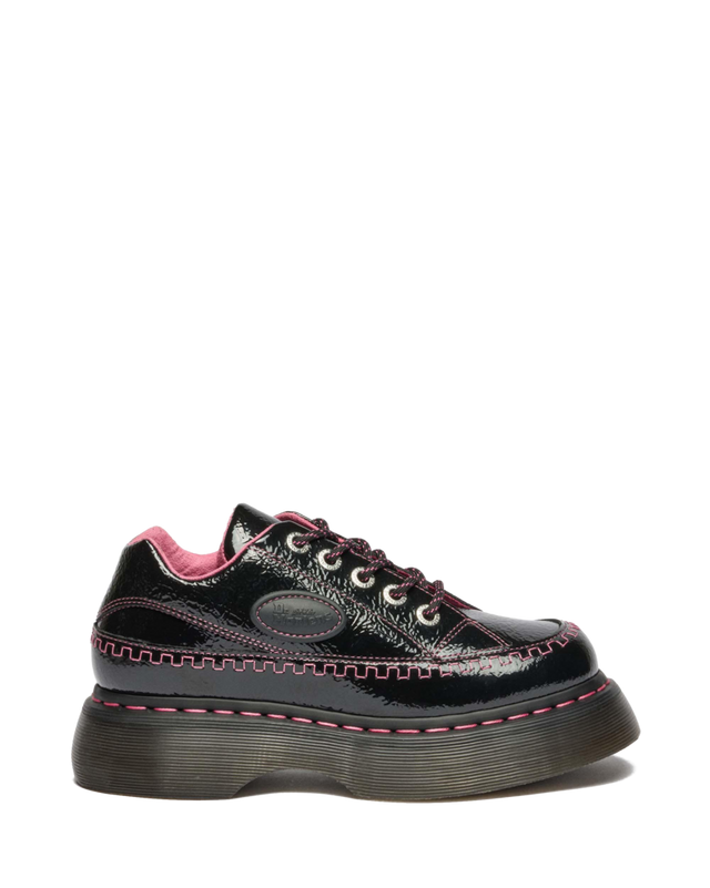 SCARPE BUZZ A 5 OCCHIELLI IN PELLE DISTRESSED PATENT