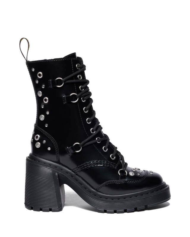 CHESNEY STUDDED BUTTERO LEATHER FLARE HEEL BOOTS